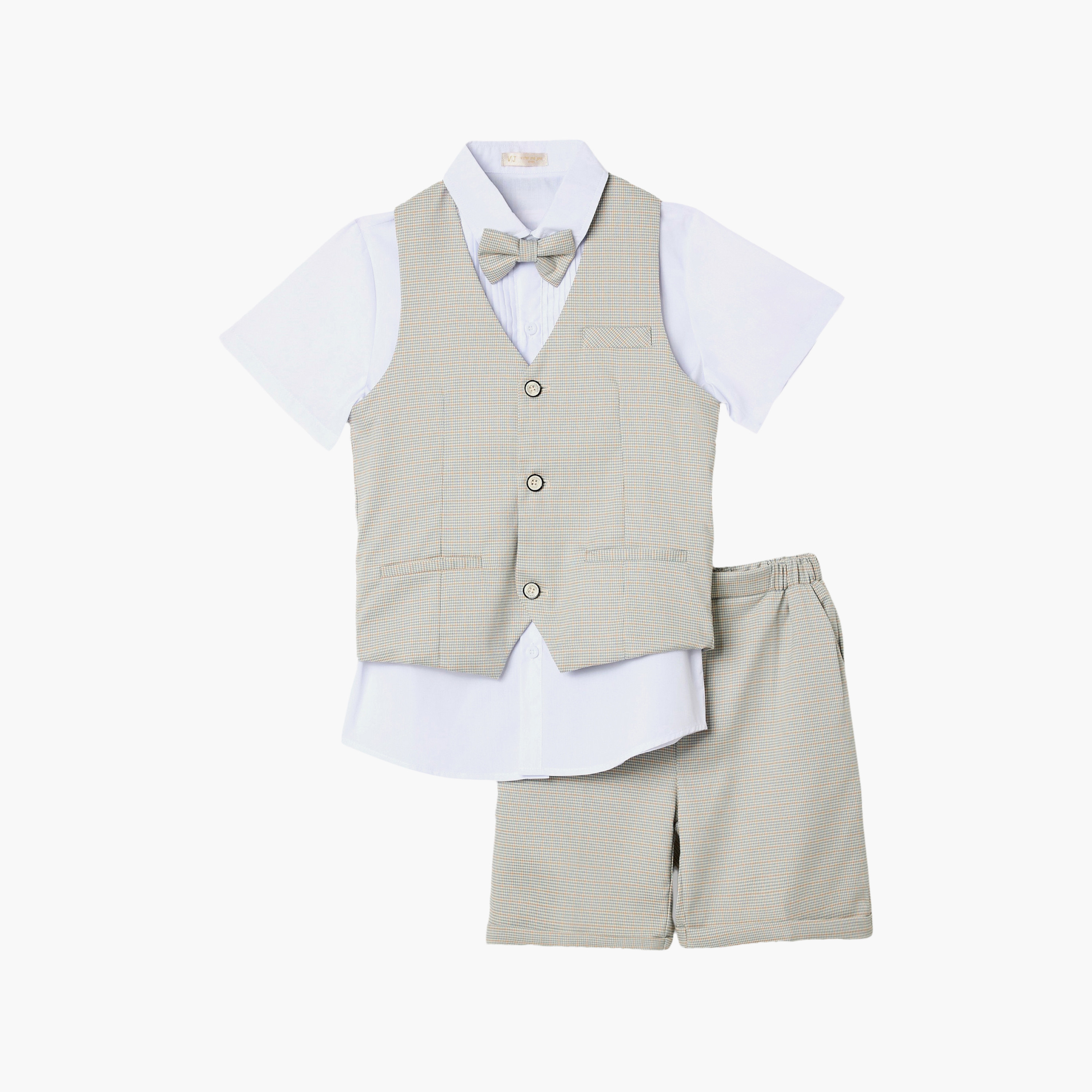 طقم 4 قطع قميص بأكمام نصفية مع فيست ويست كوت وبنطال من فيكتور أند جين-boys-clothing-setsandcoords-image-5