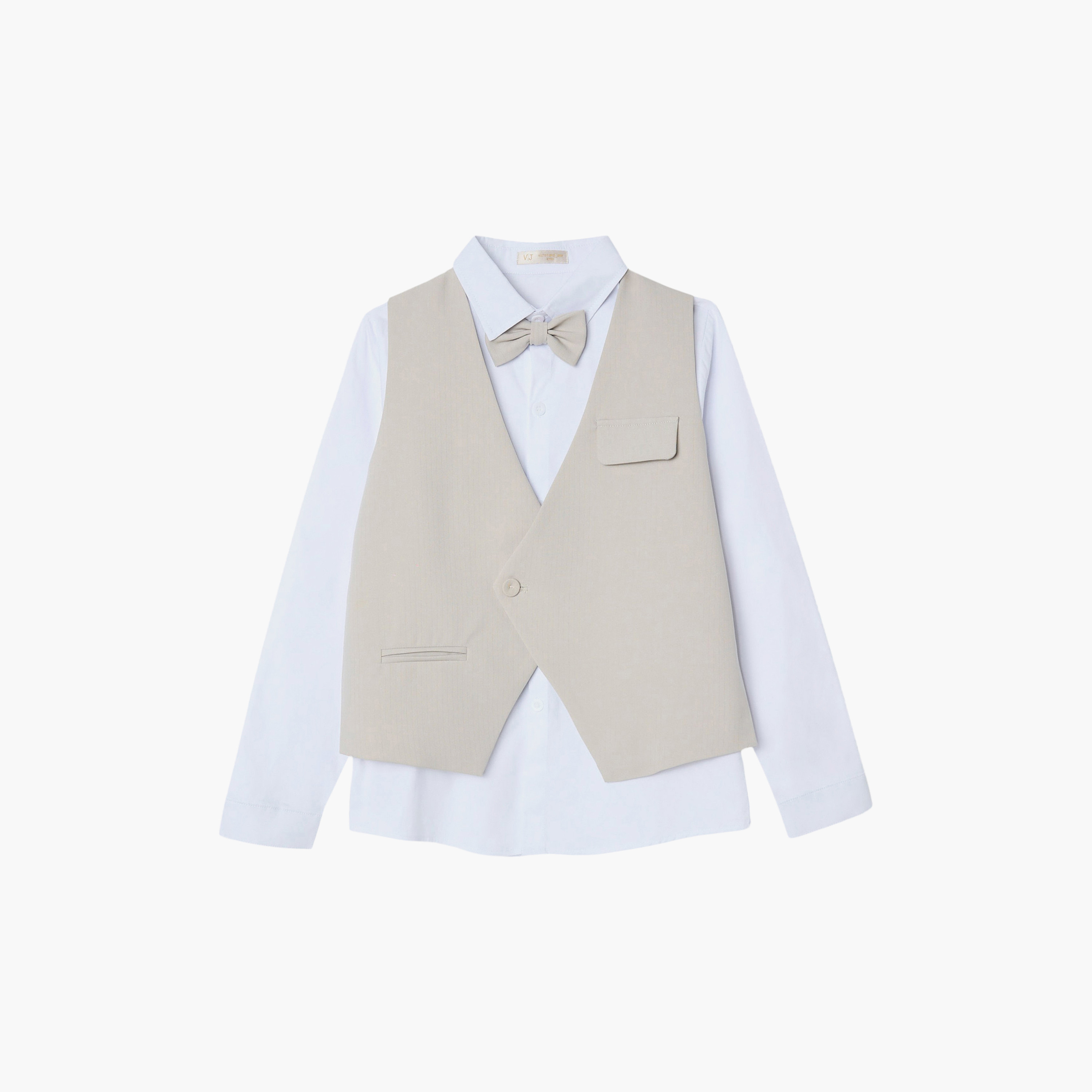 طقم 4 قطع قميص بأكمام كاملة مع فيست ويست كوت وشورت من فيكتور أند جين-boys-clothing-setsandcoords-image-6