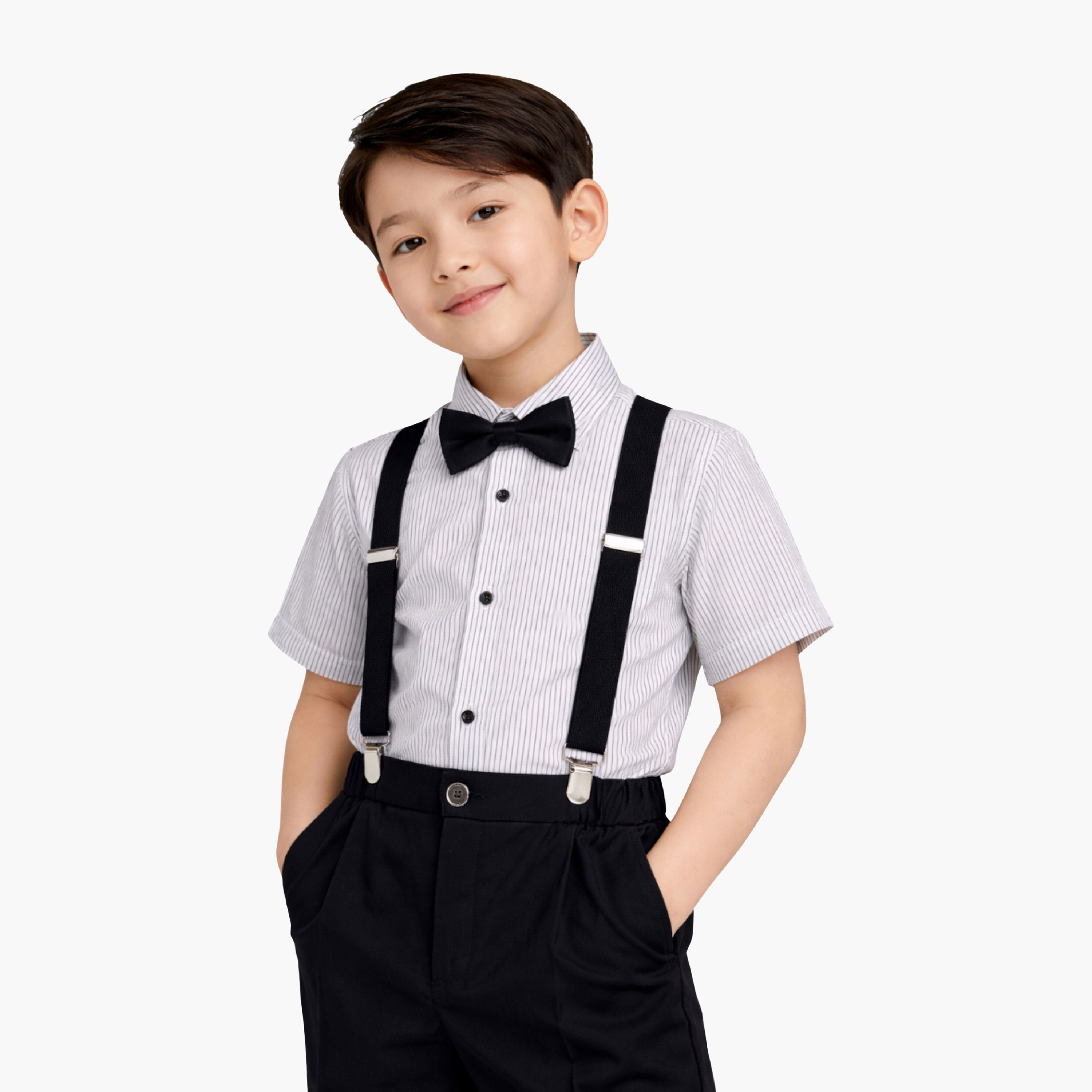 طقم رسمي مكون من قميص، شورت، حمالات وربطة عنق "بو تاي" من فيكتور آند جين-boys-clothing-setsandcoords-image-3