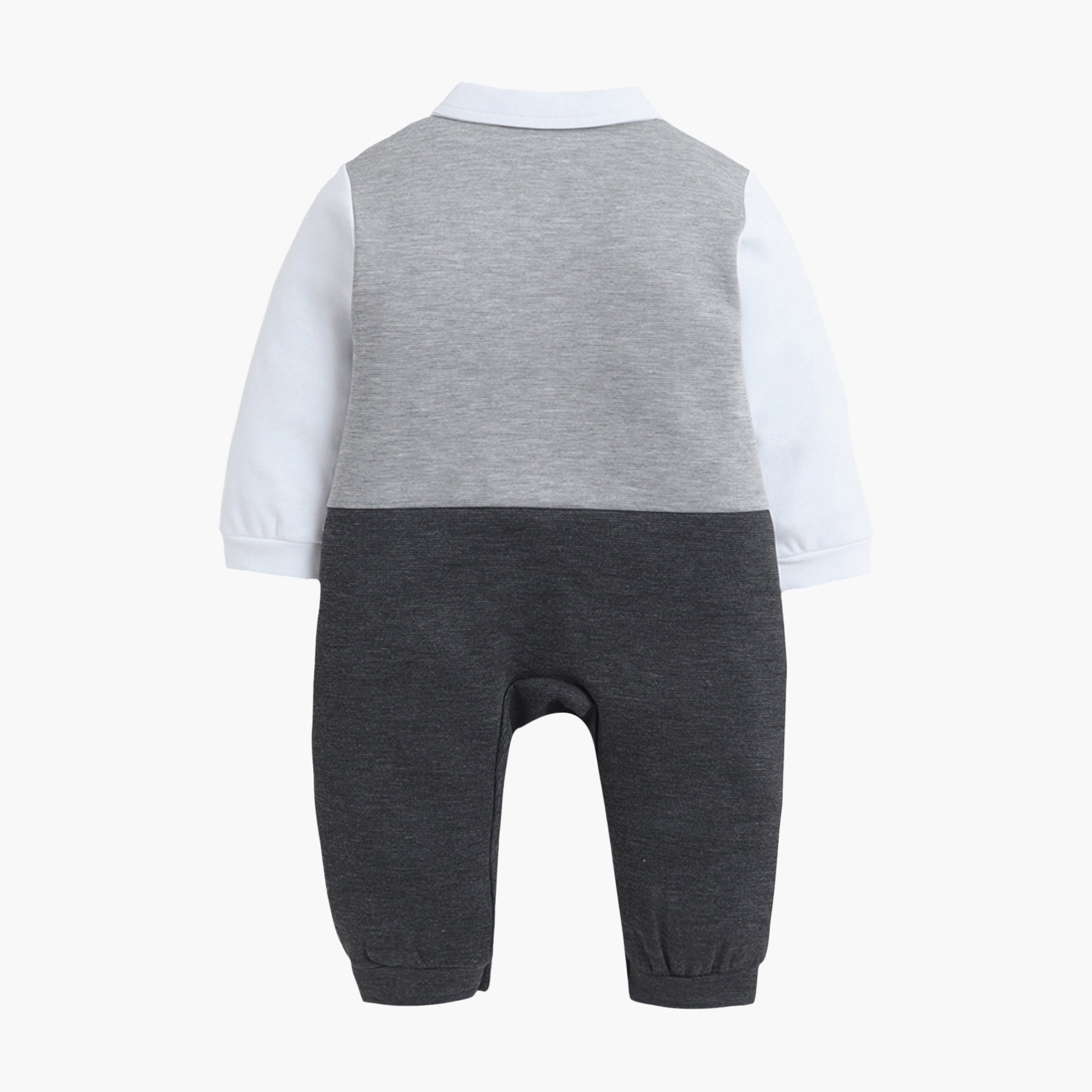 طقم رومبير بتصميم وهمي (موك) مكون من سديري، قميص وربطة عنق من فيكتور آند جين-baby-boys-clothing-rompers-image-3