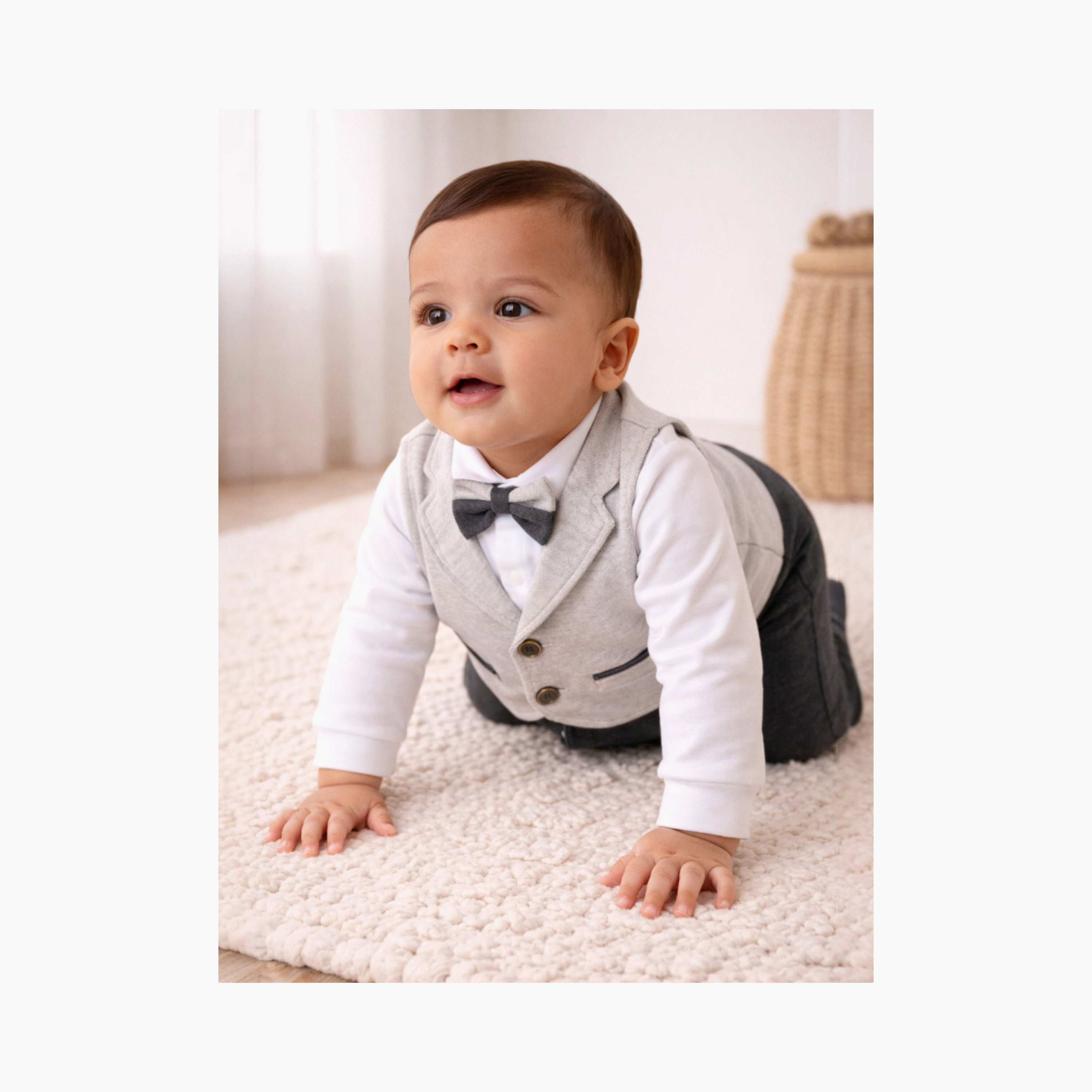 Victor and Jane Blazer, Shirt & Bow Tie Mock Rompers Set-baby-girls-clothing-nightwear-pyjamasets-image-4