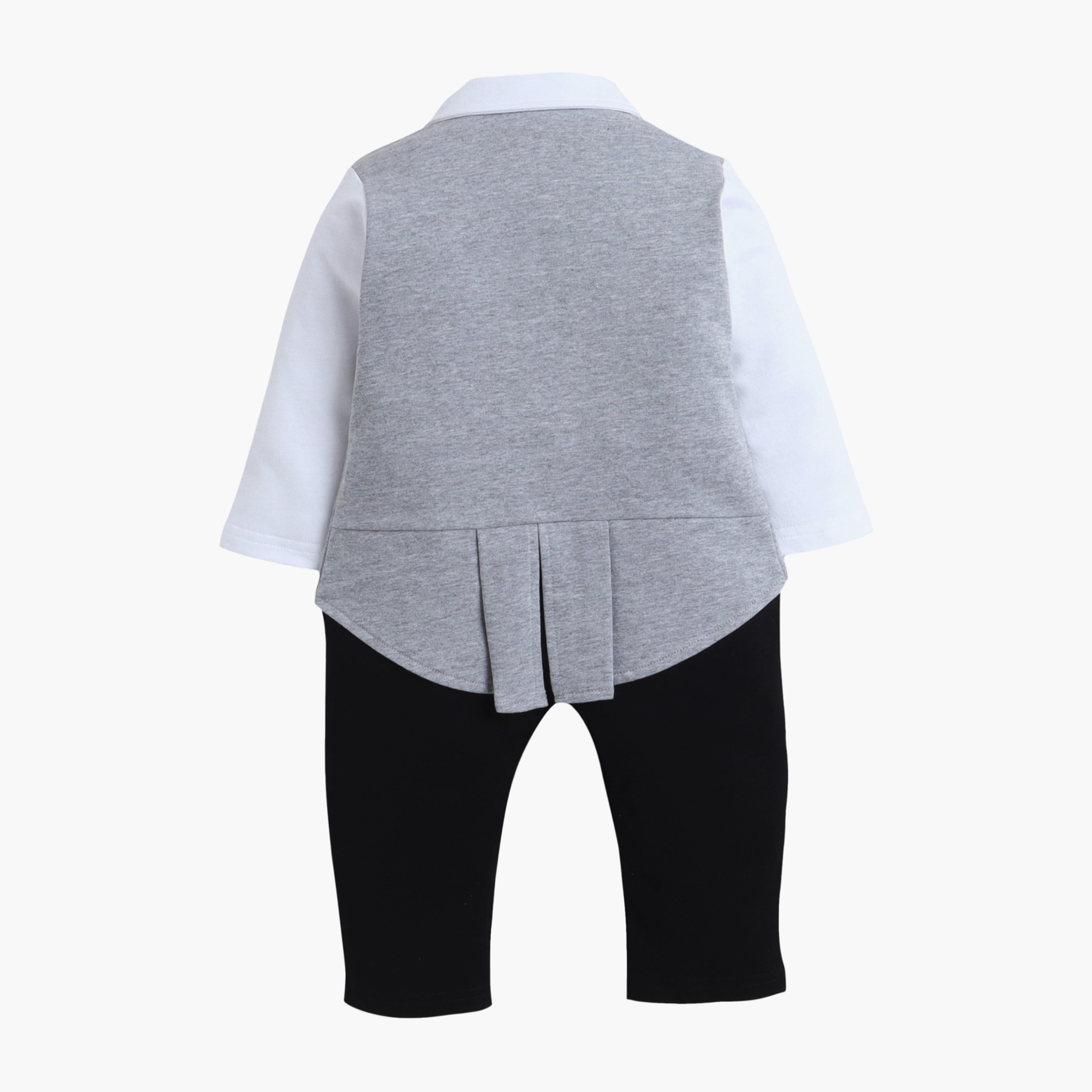 Victor and Jane Tuxedo, Shirt & Bow Tie Mock Rompers Set-boys-clothing-rompersanddungarees-image-2