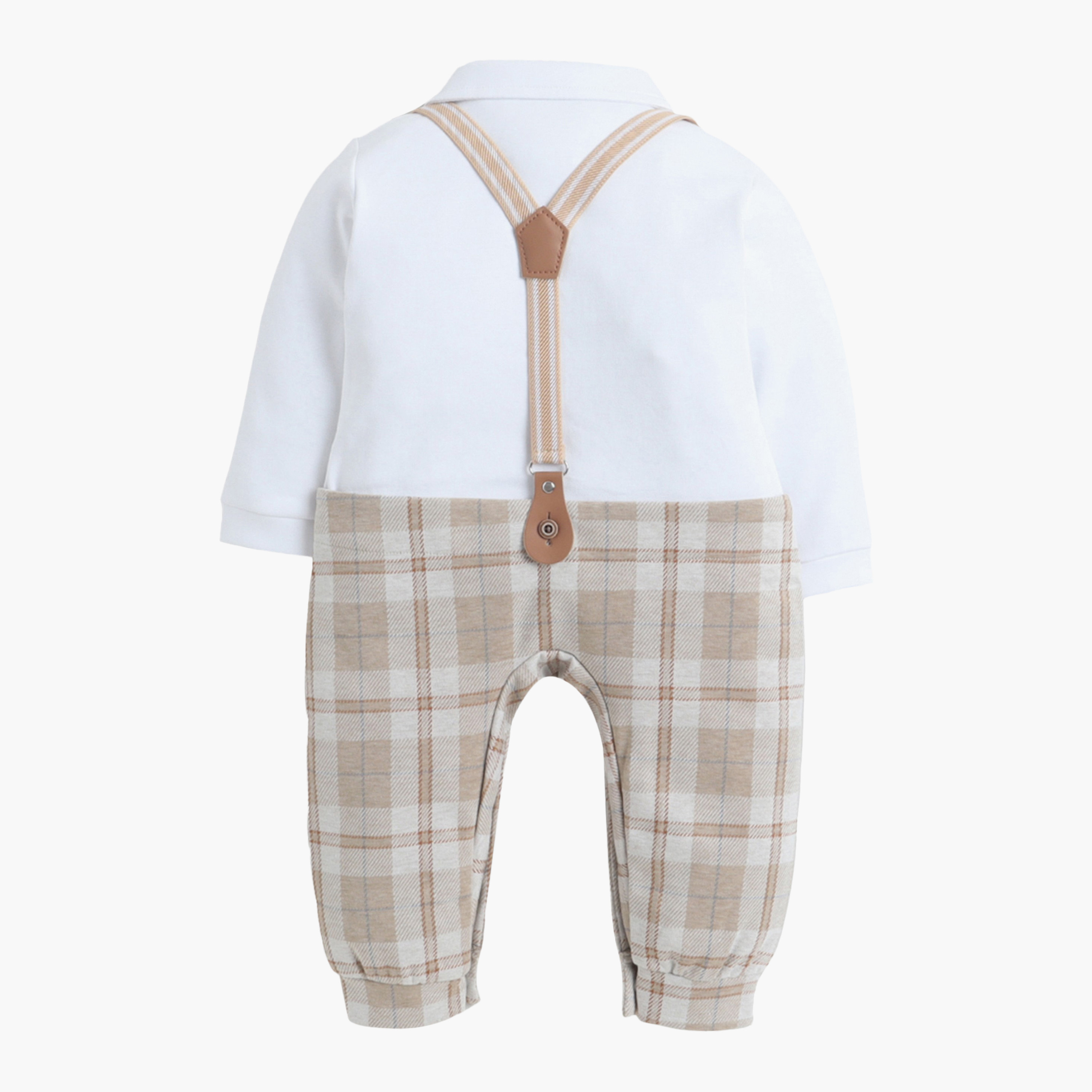 طقم رومبير بتصميم وهمي (موك) مكون من قميص، ربطة عنق وحمالات من فيكتور آند جين-baby-boys-clothing-rompers-image-3