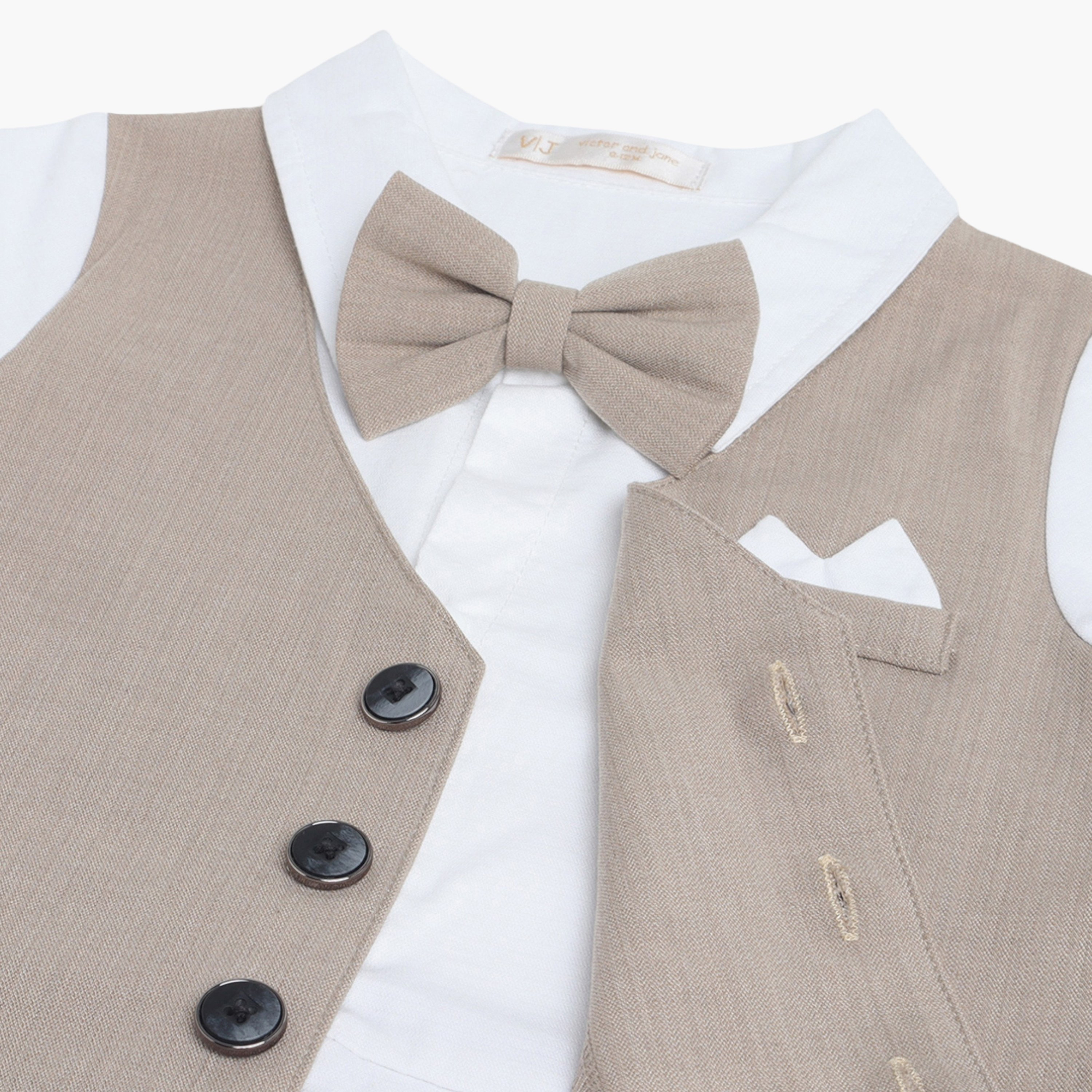 Victor and Jane Waistcoat, Shirt & Bow Tie Mock Rompers Set-baby-boys-clothing-rompers-image-6