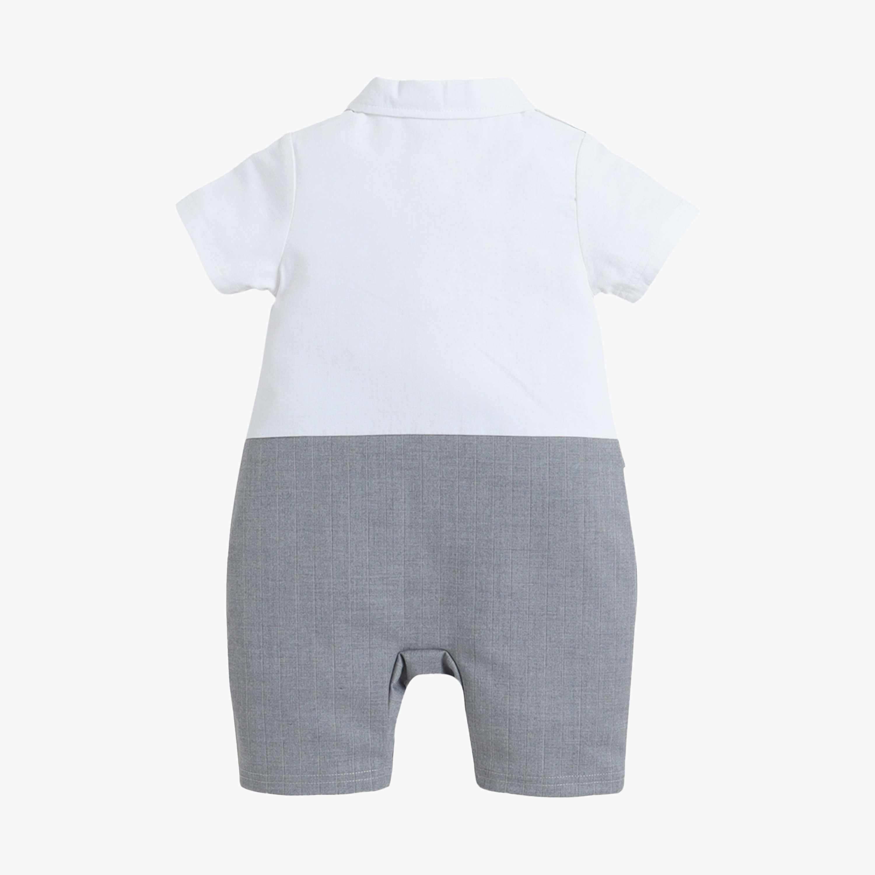 طقم رومبير بتصميم وهمي (موك) مكون من سديري، قميص وربطة عنق من فيكتور آند جين-baby-boys-clothing-rompers-image-3