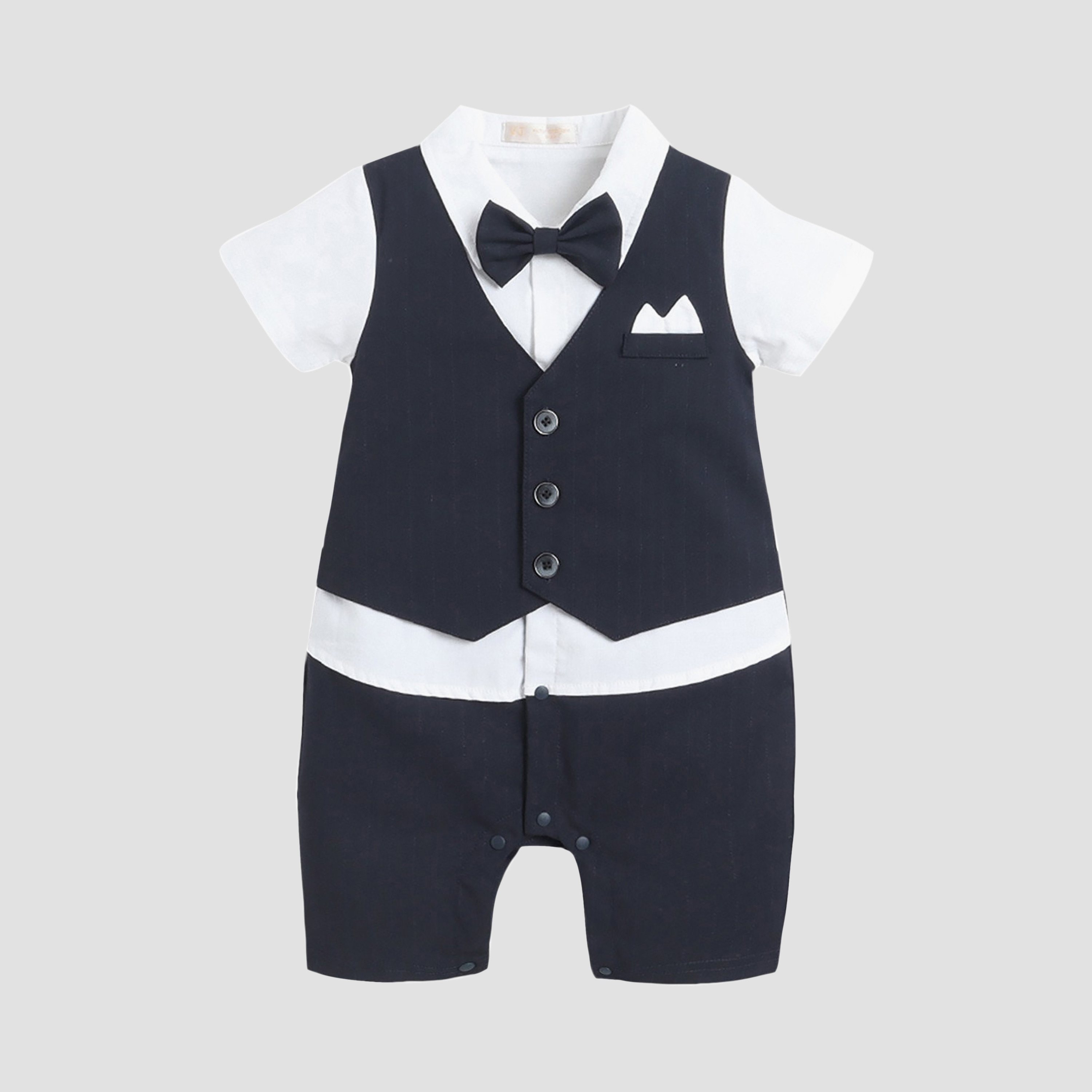 Victor and Jane Waistcoat, Shirt & Bow Tie Mock Rompers Set-baby-boys-clothing-rompers-image-2