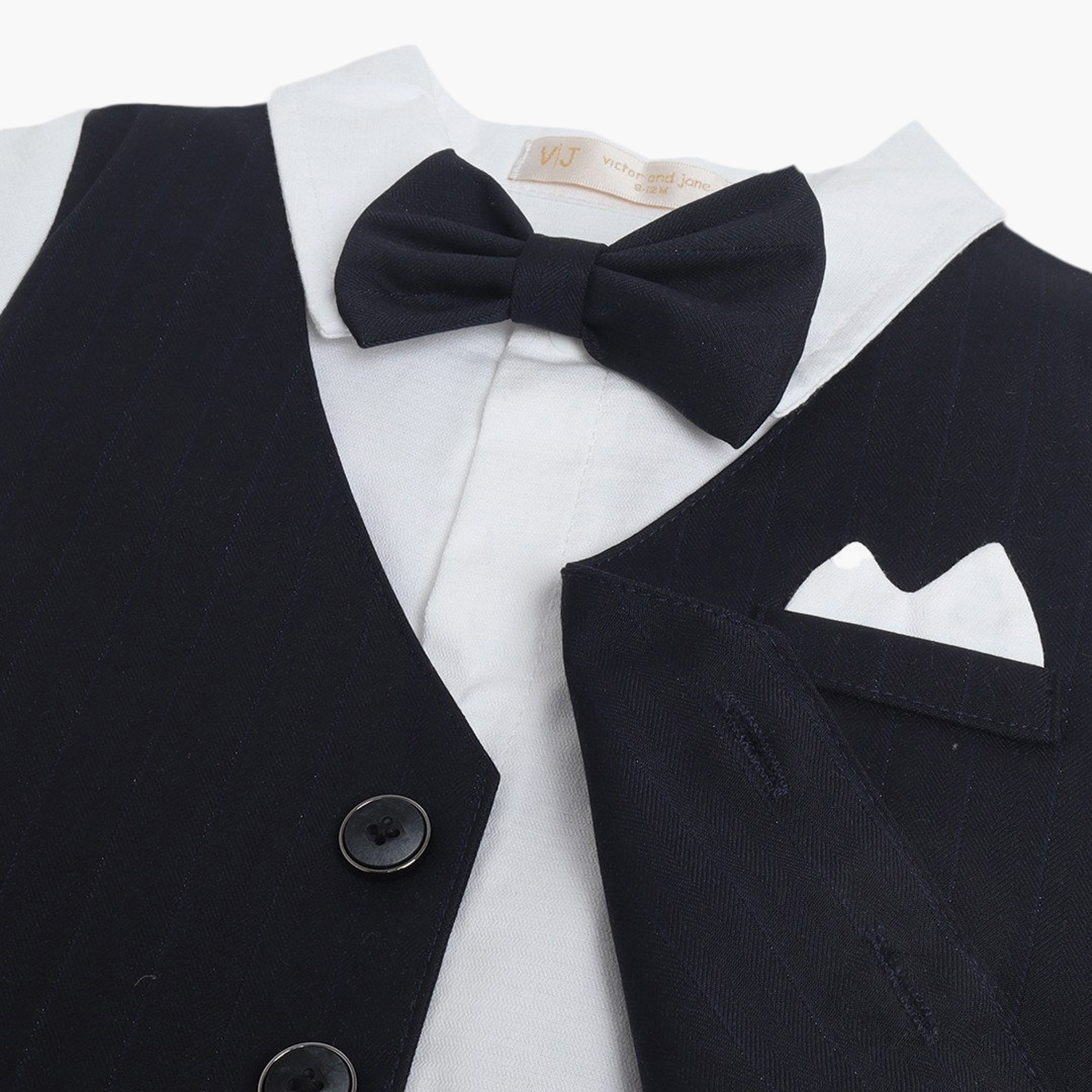 Victor and Jane Waistcoat, Shirt & Bow Tie Mock Rompers Set-baby-boys-clothing-rompers-image-6
