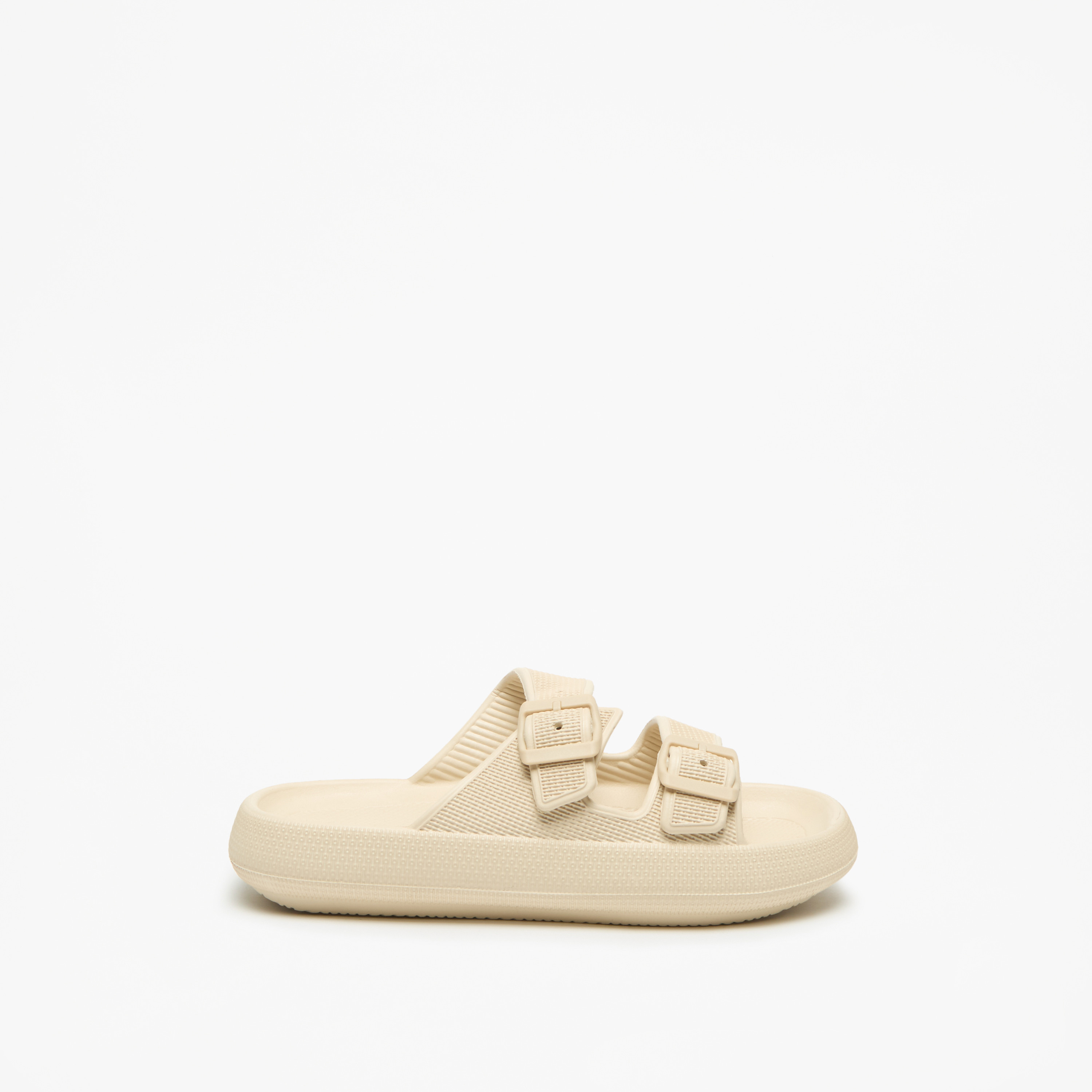 Flora Bella Textured Slip-On Sandal with Buckle Detail-women-shoes-flats-sandals-image-3