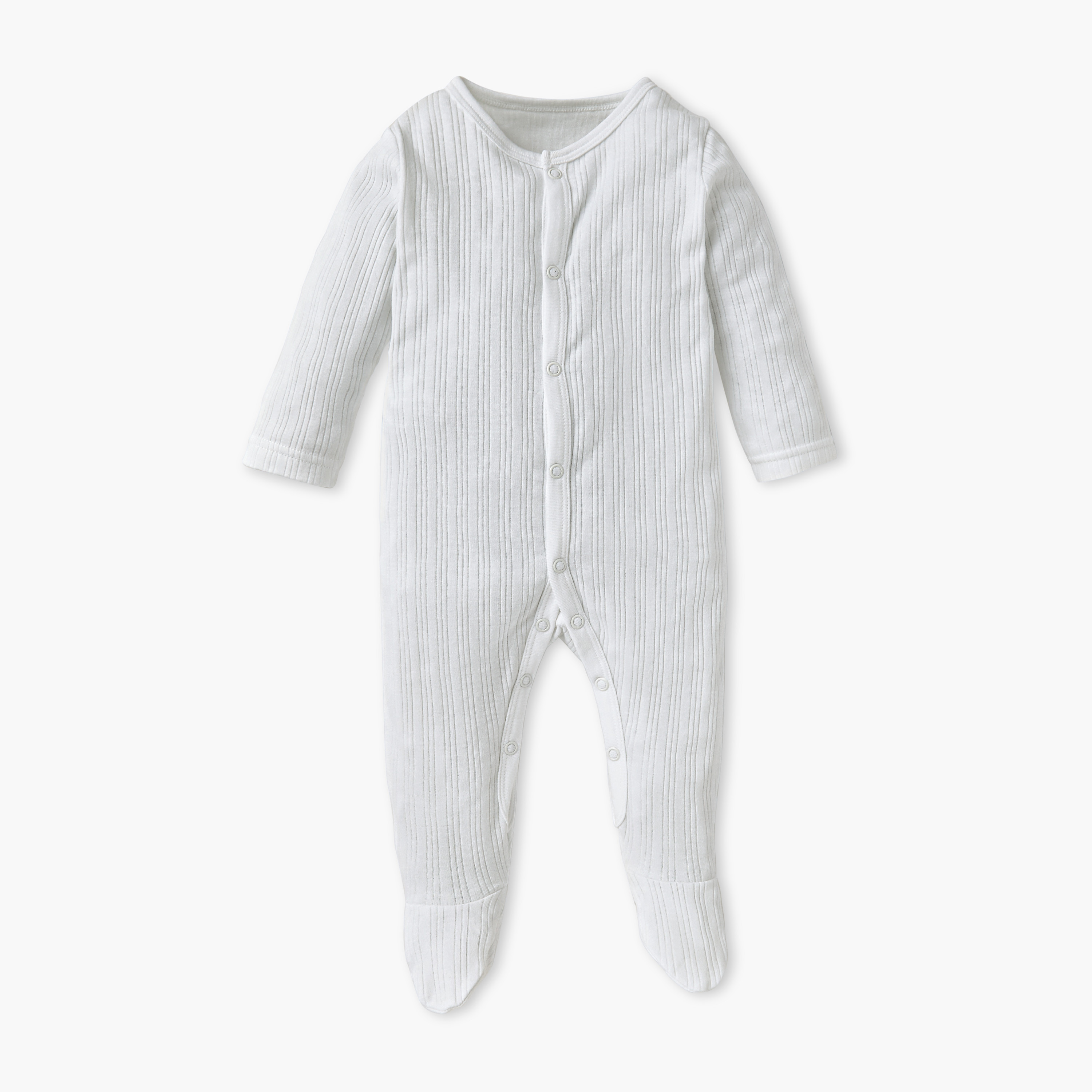 Juniors Closed Feet Solid Sleepsuit with Long Sleeves - Set of 3-baby-girls-clothing-nightwear-sleepsuits-image-2
