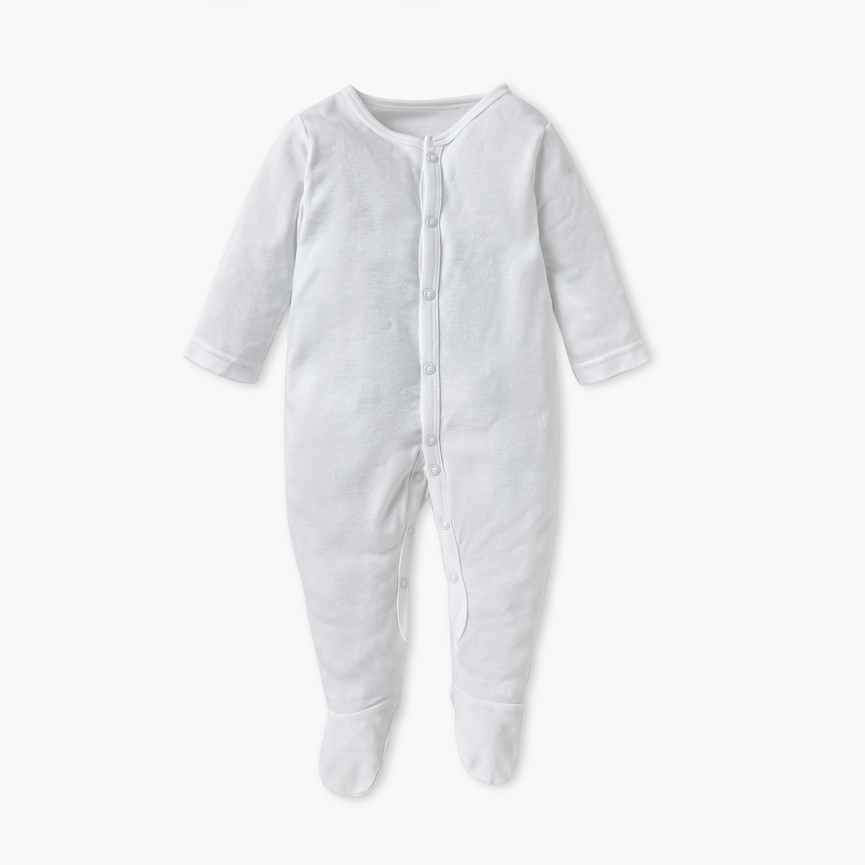 Juniors Closed Feet Solid Sleepsuit with Long Sleeves - Set of 3-baby-girls-clothing-nightwear-sleepsuits-image-3