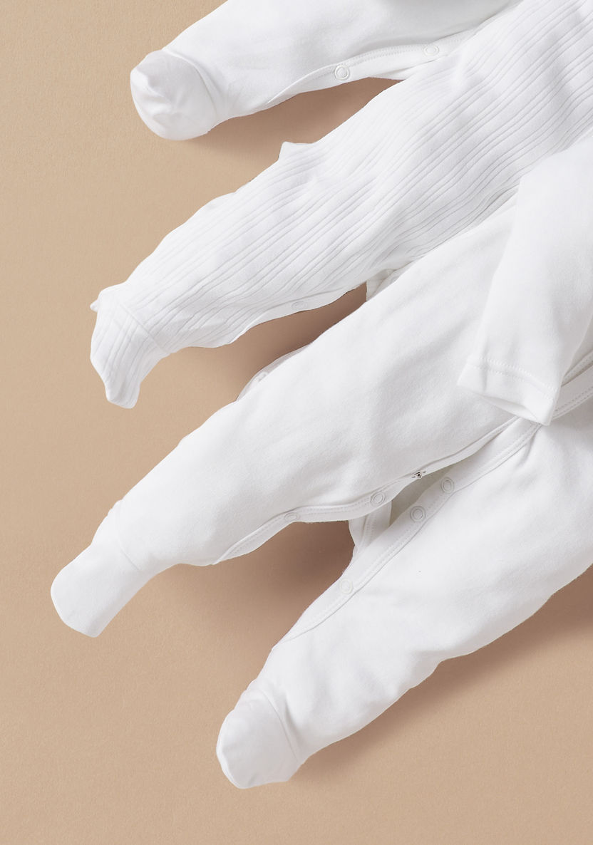 Juniors Closed Feet Solid Sleepsuit with Long Sleeves - Set of 3-Multipacks-image-2