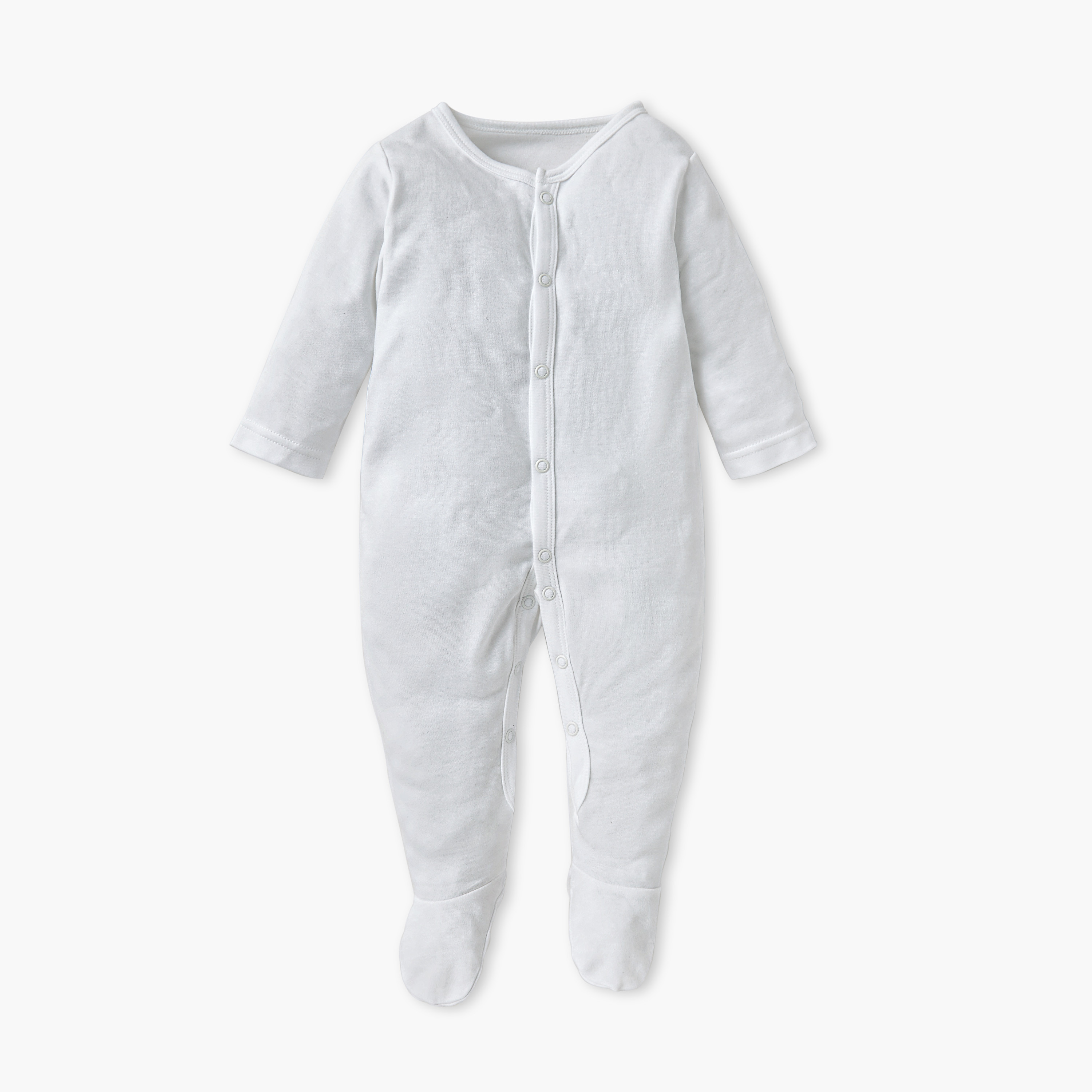 Juniors Closed Feet Solid Sleepsuit with Long Sleeves - Set of 3-baby-girls-clothing-nightwear-sleepsuits-image-4