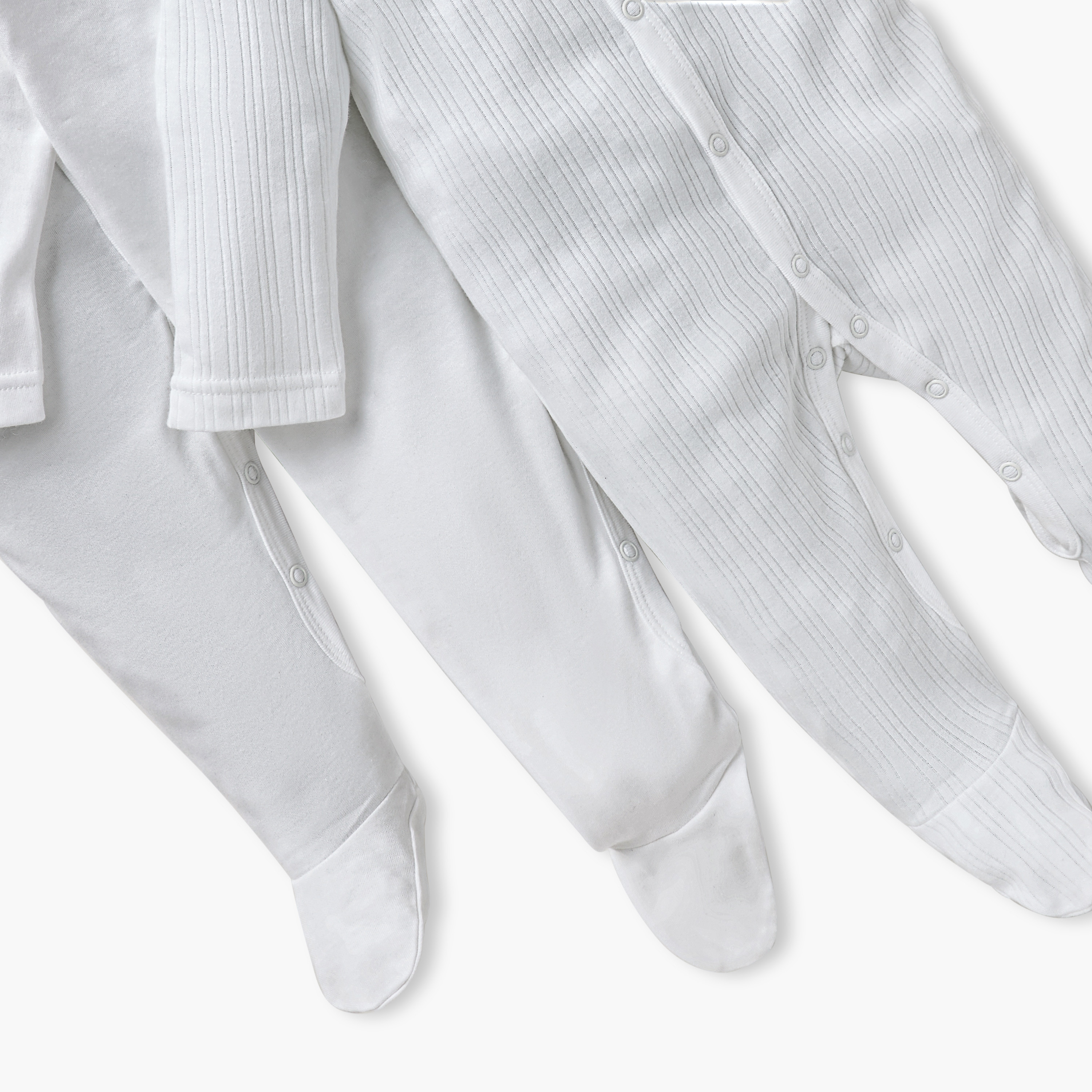 Juniors Closed Feet Solid Sleepsuit with Long Sleeves - Set of 3-baby-girls-clothing-nightwear-sleepsuits-image-6