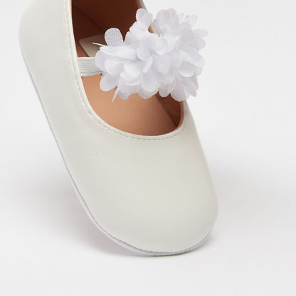 Barefeet Flower Applique Slip-On Shoes with Elasticated Strap-Baby Girl%27s Shoes-image-3