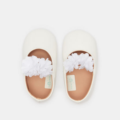 Barefeet Flower Applique Slip-On Shoes with Elasticated Strap-Baby Girl%27s Shoes-image-4