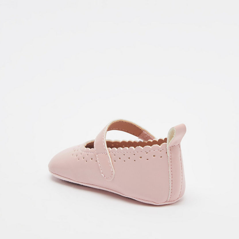 Barefeet Solid Mary Jane Shoes with Cut-Out Detailing and Hook & Loop Closure-Baby Girl%27s Booties-image-2
