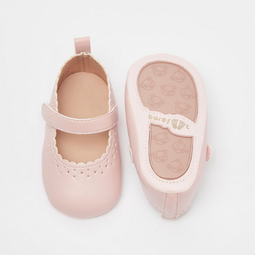 Barefeet Solid Mary Jane Shoes with Cut-Out Detailing and Hook & Loop Closure-Baby Girl%27s Booties-image-4