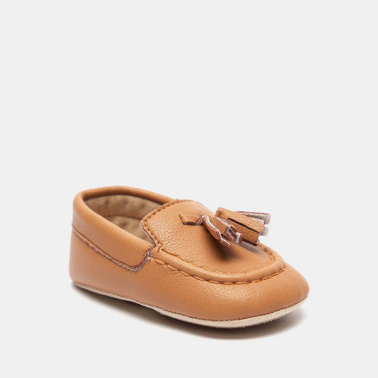Barefeet Solid Slip-On Loafers with Tassel Detail