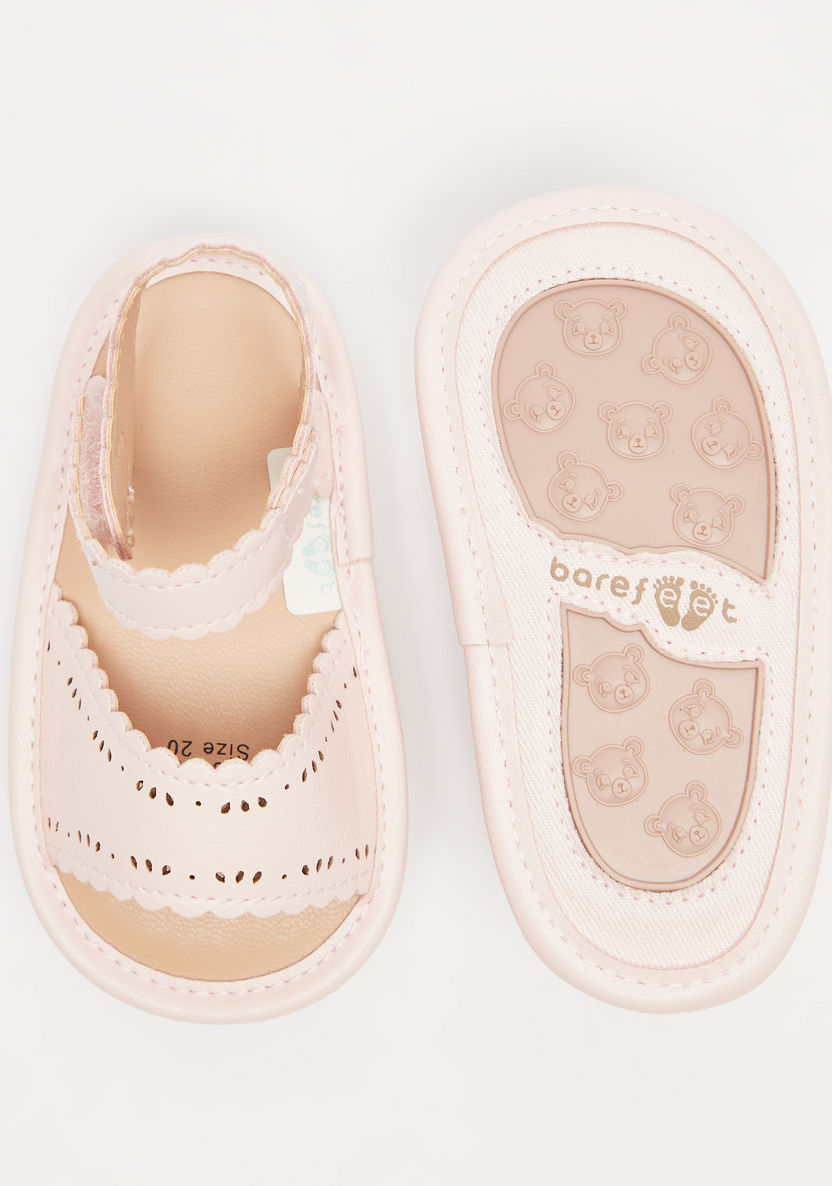 Barefeet Laser Cut Flat Sandal Booties with Hook and Loop Closure-Baby Girl%27s Booties-image-4
