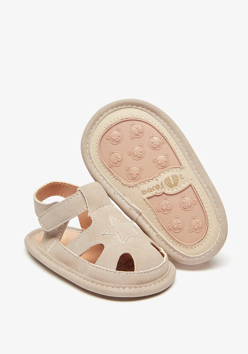 Barefeet Star Applique Sandals with Hook and Loop Closure and Cut-Out Detail-Baby Boy%27s Sandals-image-3