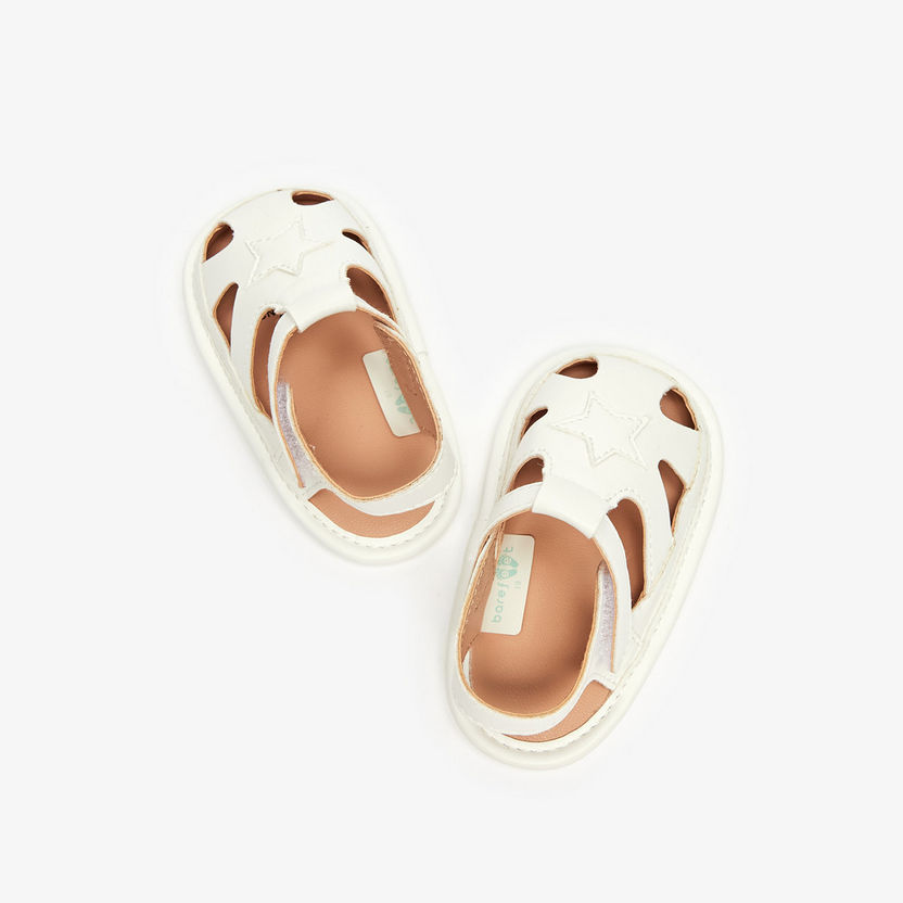 Barefeet Star Applique Sandals with Hook and Loop Closure and Cut-Out Detail-Baby Boy%27s Sandals-image-1