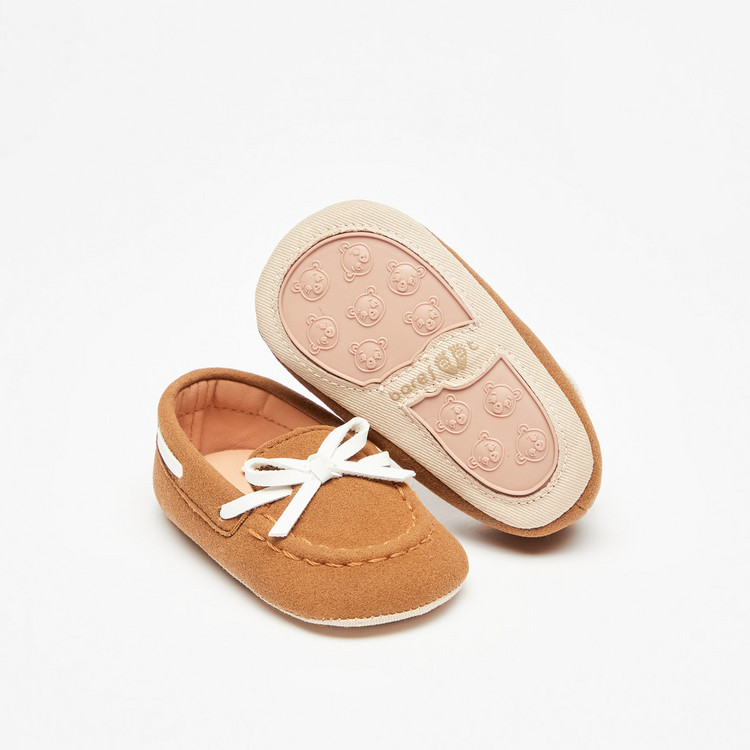 Barefeet Bow Accented Slip-On Moccasins