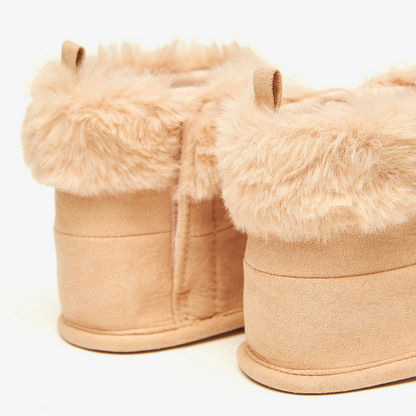 Barefeet Plush Textured Booties with Hook and Loop Closure-Baby Girl%27s Booties-image-2