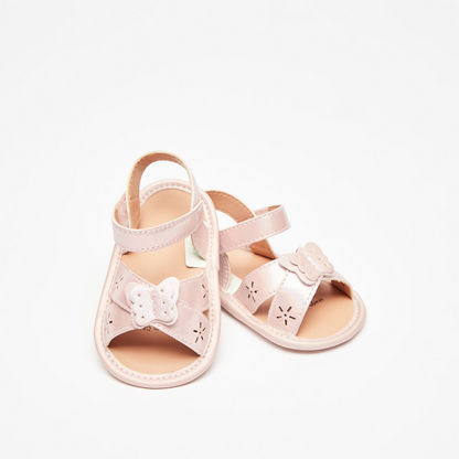 Barefeet Butterfly Applique Open Toe Sandals with Hook and Loop Closure-Baby Girl%27s Sandals-image-3
