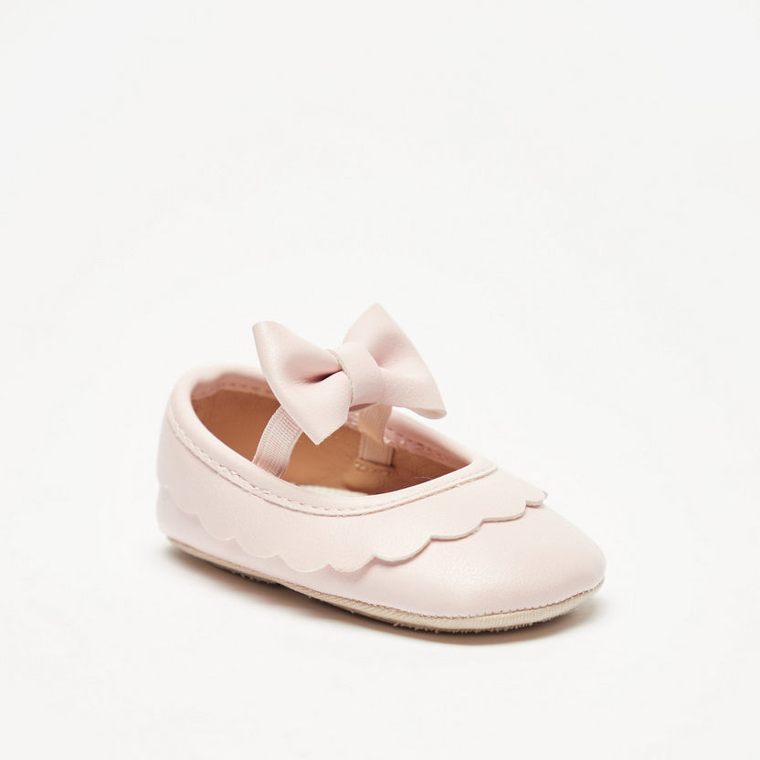 Barefeet Bow Accented Booties with Elasticised Strap-Baby Girl%27s Booties-image-0