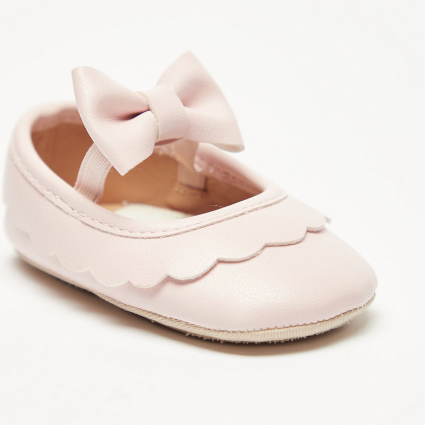 Barefeet Bow Accented Booties with Elasticised Strap-Baby Girl%27s Booties-image-4