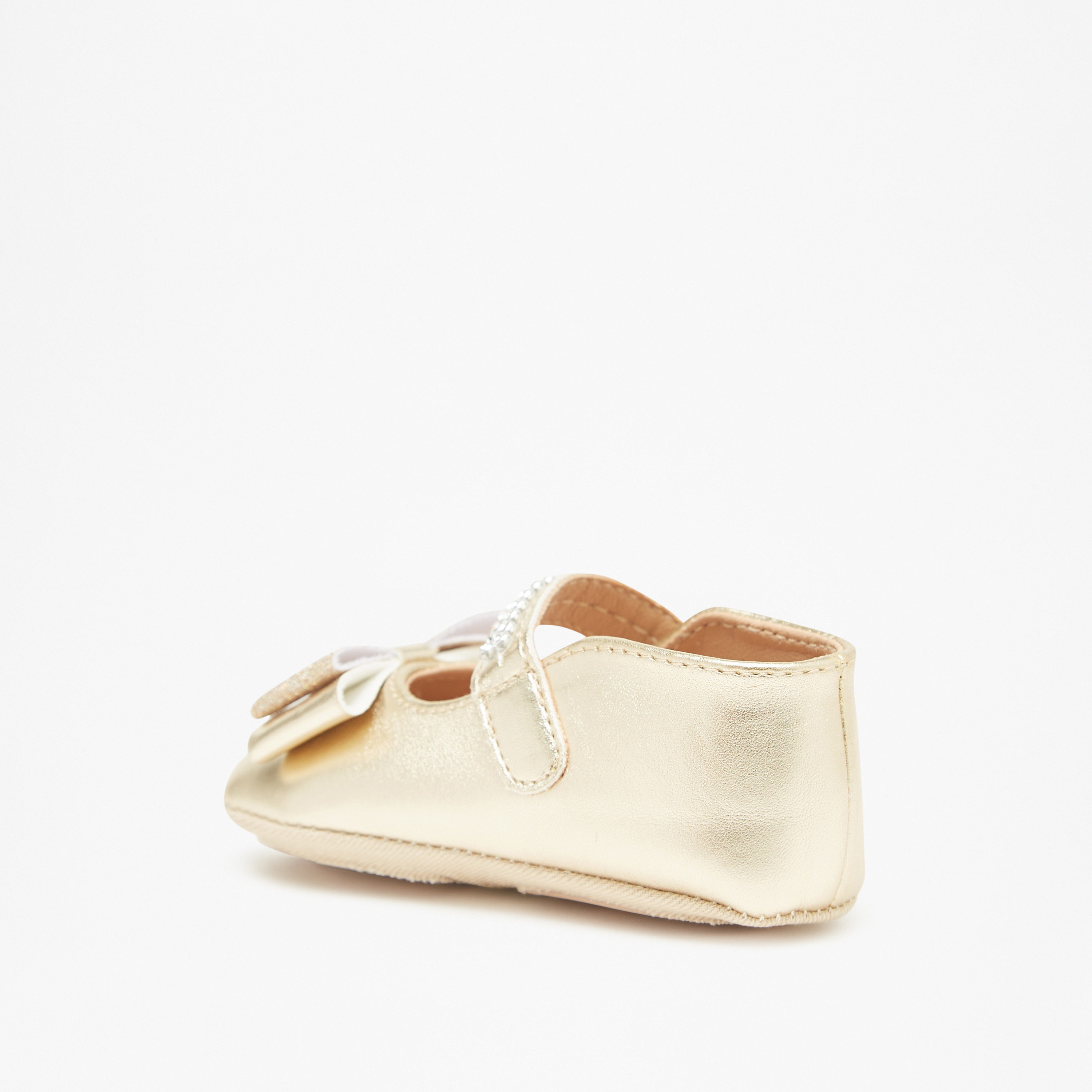 Barefeet Bow Accent Booties with Hook and Loop Closure-baby-girls-shoes-booties-image-2