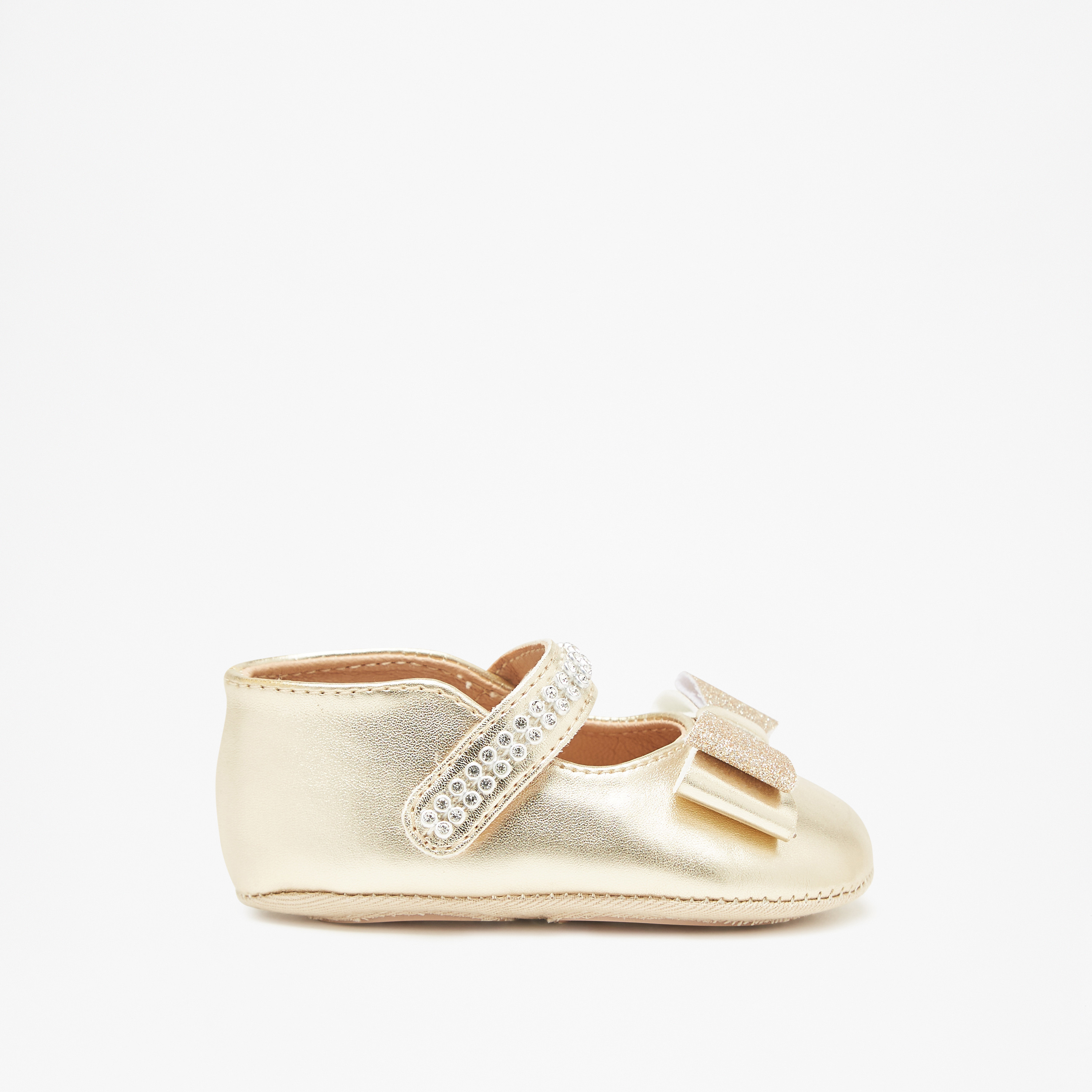 Barefeet Bow Accent Booties with Hook and Loop Closure-baby-girls-shoes-booties-image-3