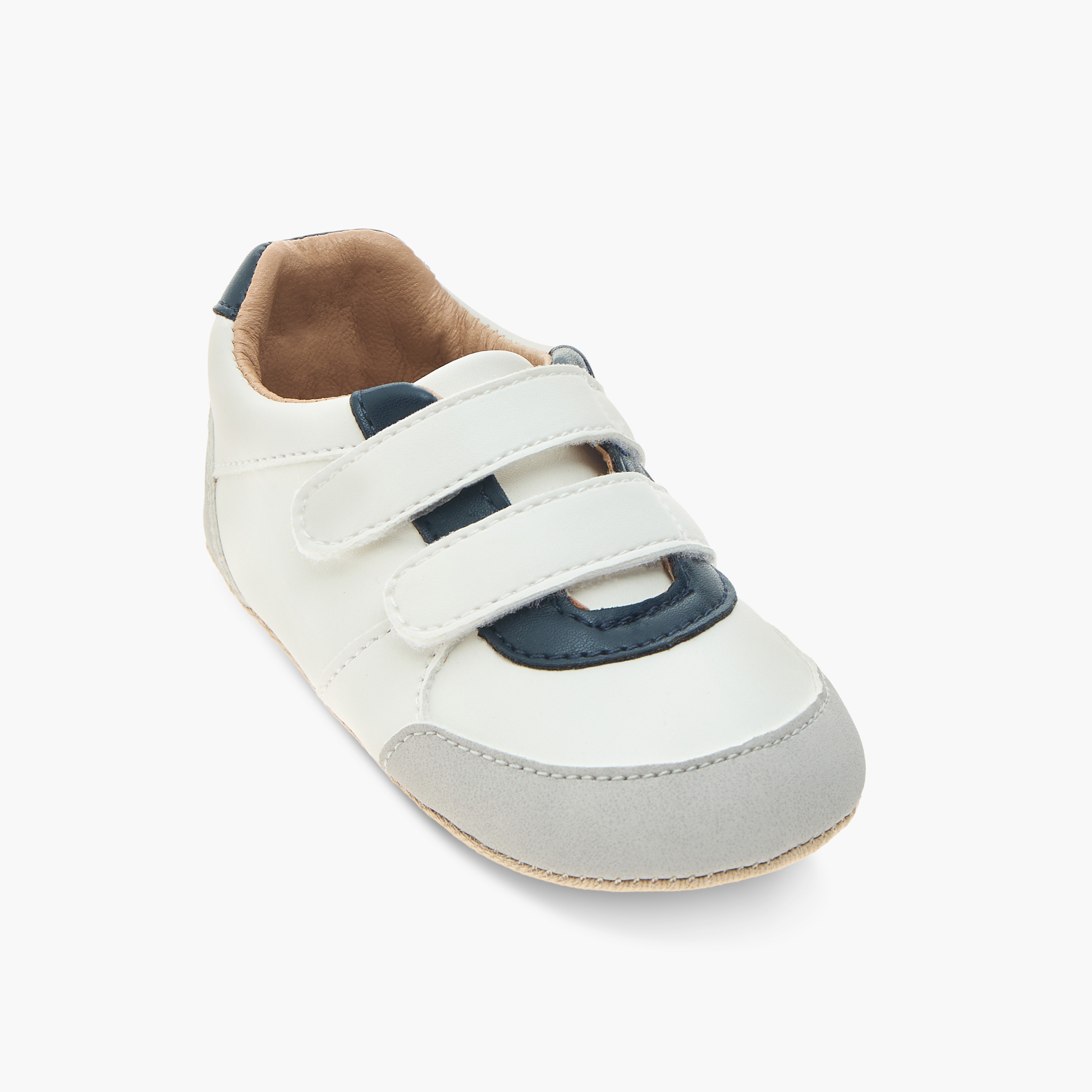 Barefeet Panelled Booties with Hook and Loop Closure-baby-boys-shoes-booties-image-2