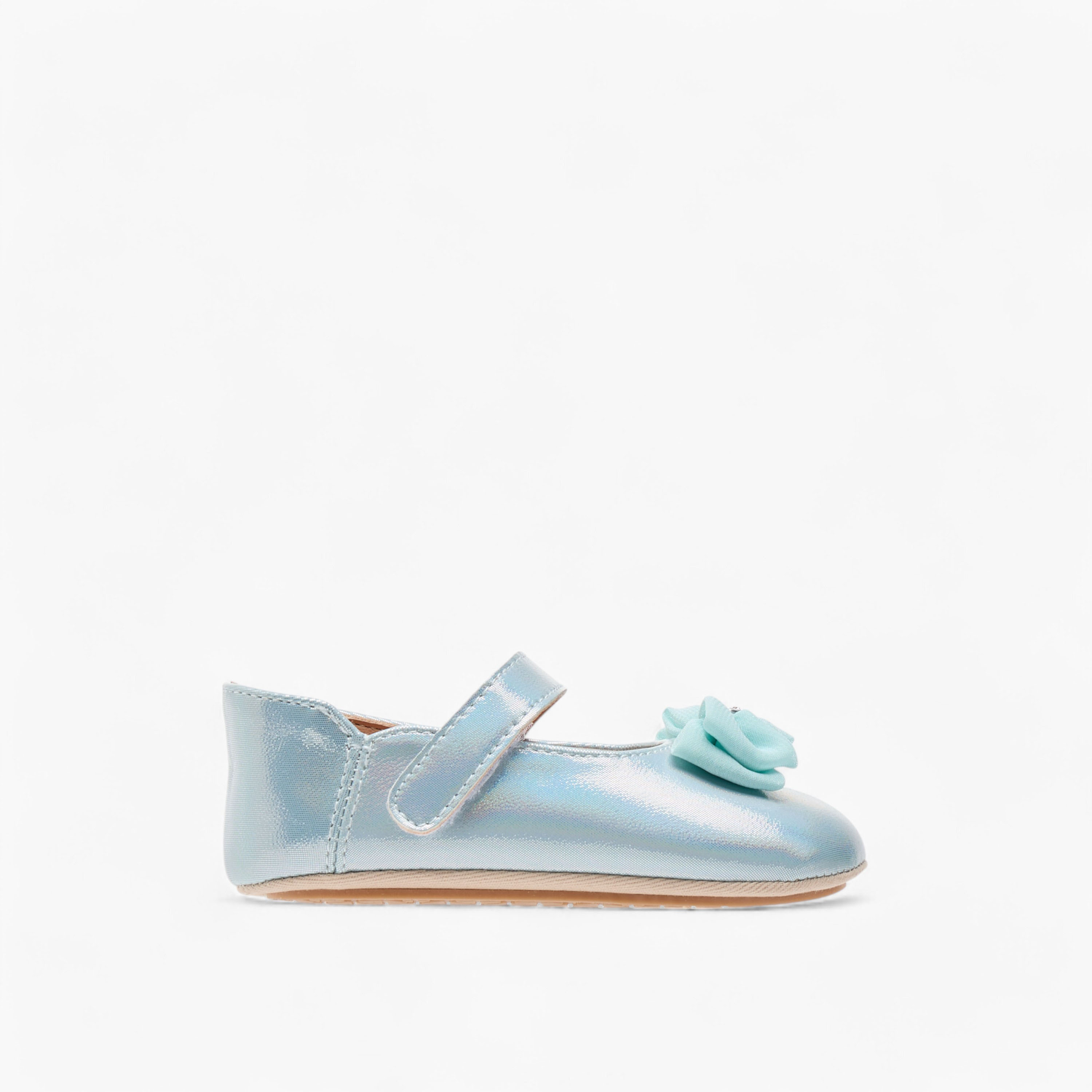 Barefeet Embellished Bow Detail Shoes with Hook and Loop Closure-baby-girls-shoes-closedshoes-image-3
