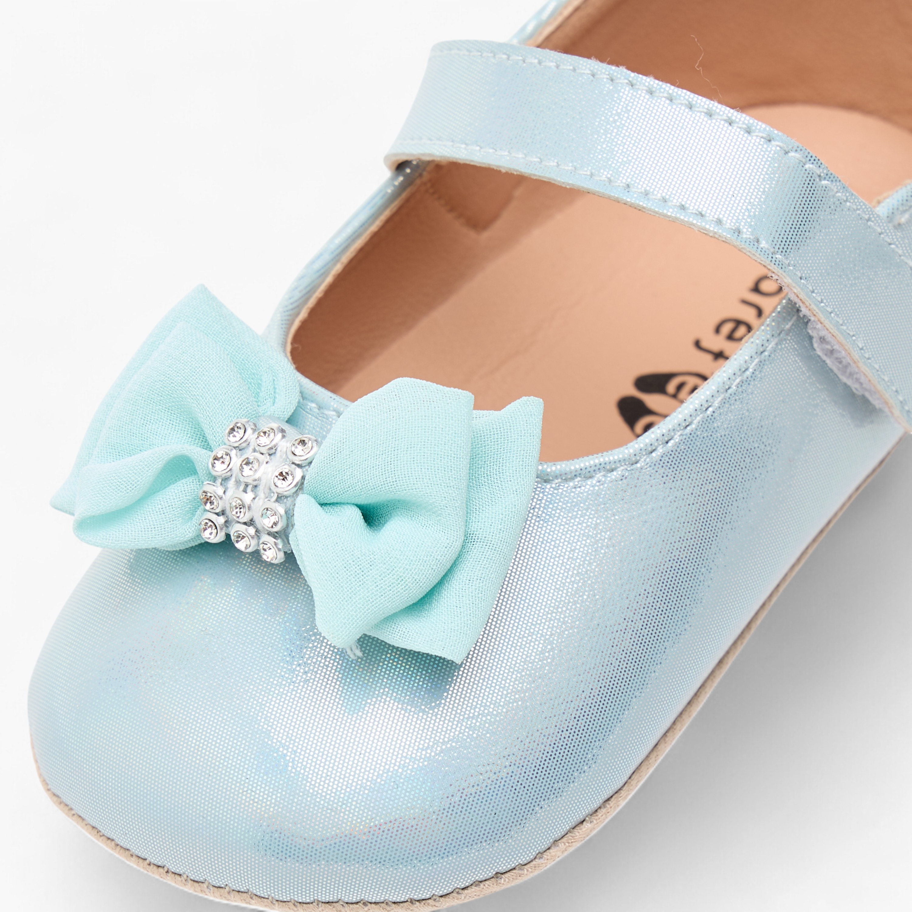 Barefeet Embellished Bow Detail Shoes with Hook and Loop Closure-baby-girls-shoes-closedshoes-image-4