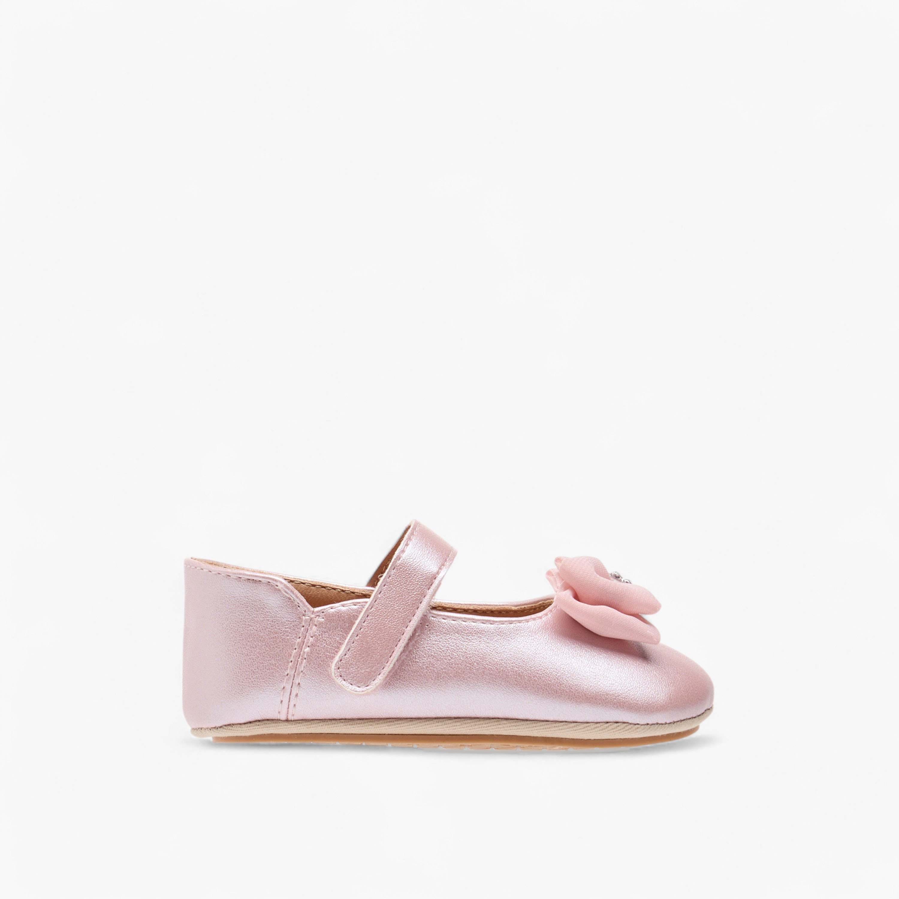 Barefeet Embellished Bow Detail Shoes with Hook and Loop Closure-baby-girls-shoes-closedshoes-image-3