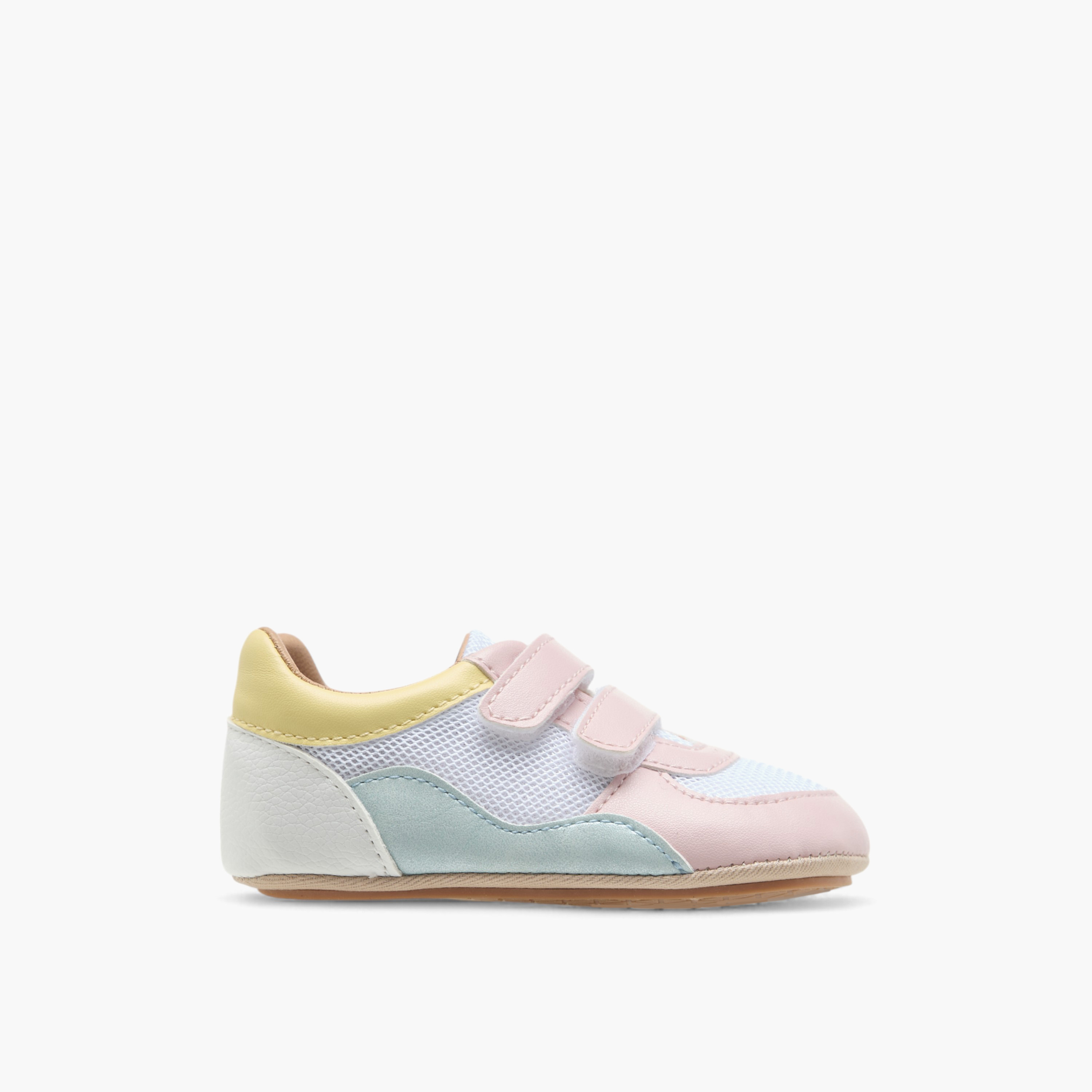 Barefeet Panelled Sneakers with Hook and Loop Closure-baby-girls-shoes-closedshoes-image-3