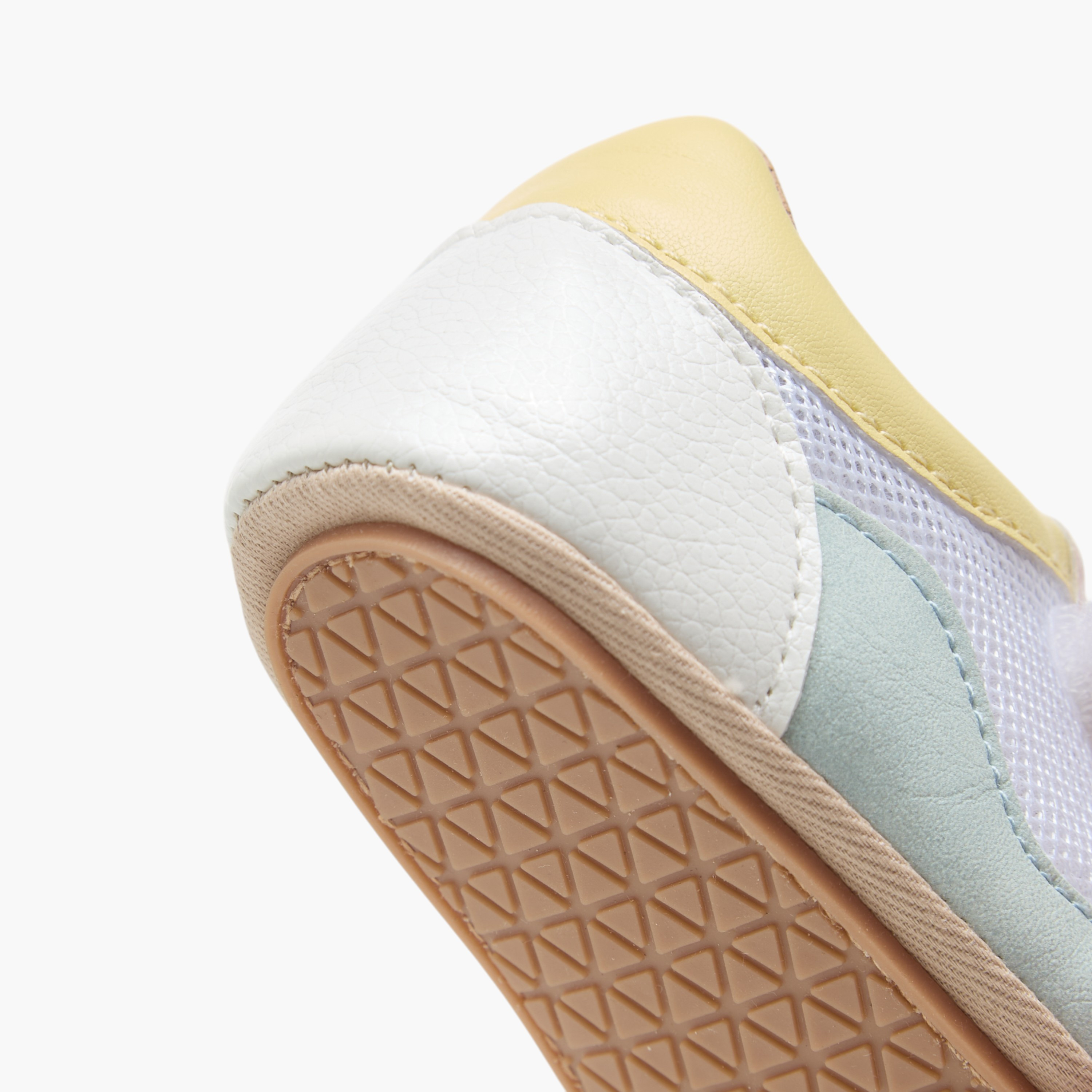 Barefeet Panelled Sneakers with Hook and Loop Closure-baby-girls-shoes-closedshoes-image-5
