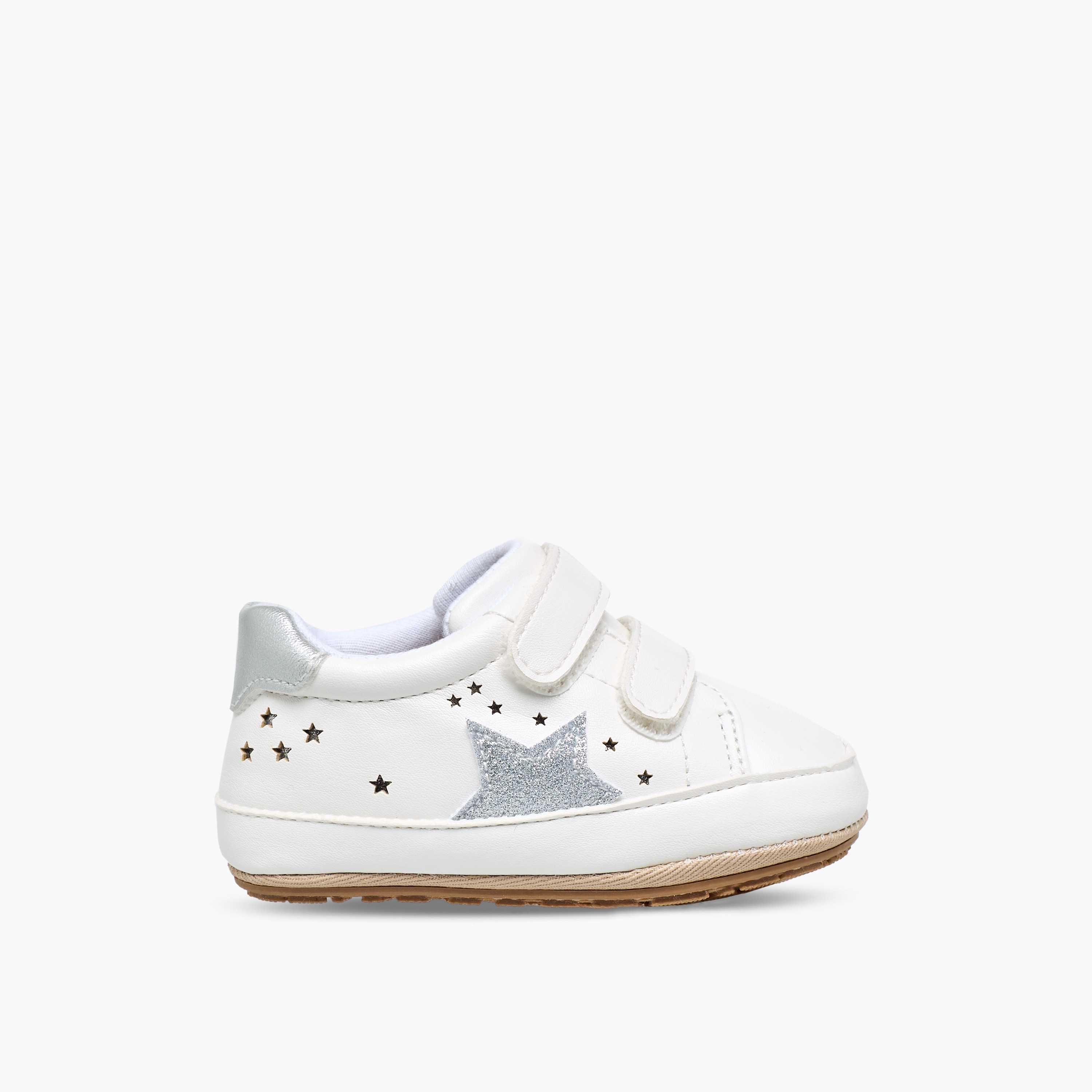 Barefeet Booties with Hook & Loop Closure, Star Embellishment-baby-girls-shoes-booties-image-3
