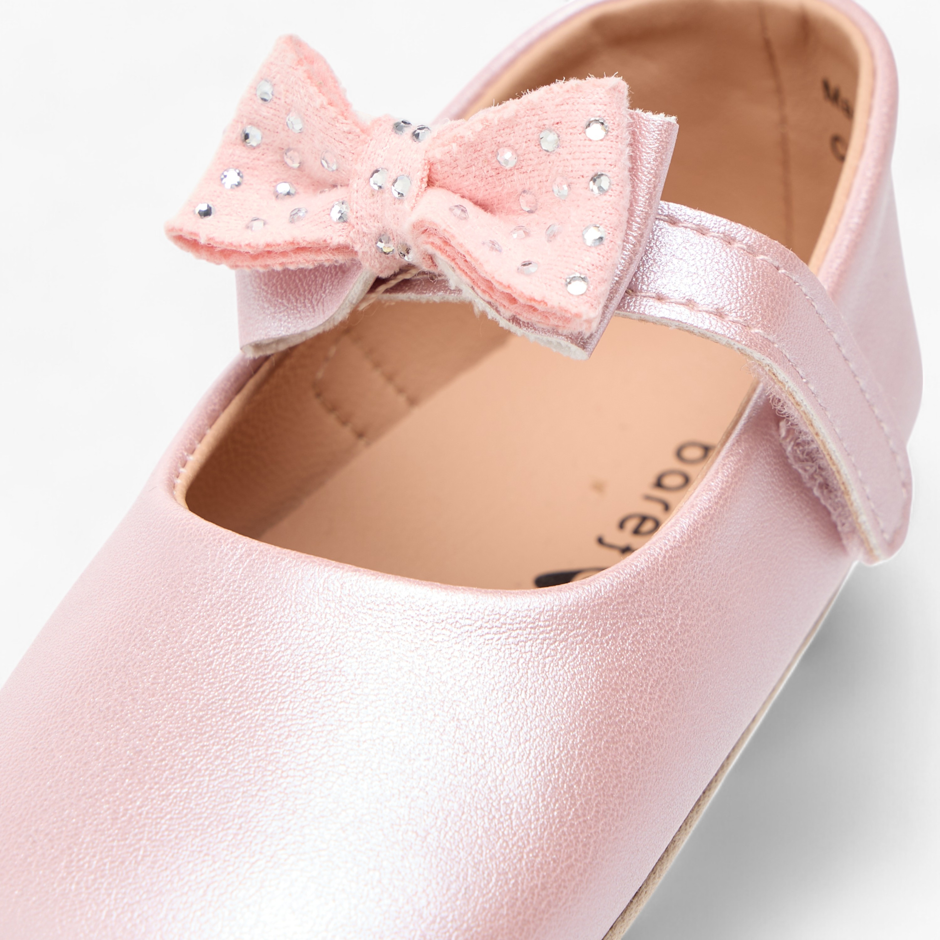 Barefeet Bow Accent Shoes with Hook and Loop Closure-baby-girls-shoes-closedshoes-image-4