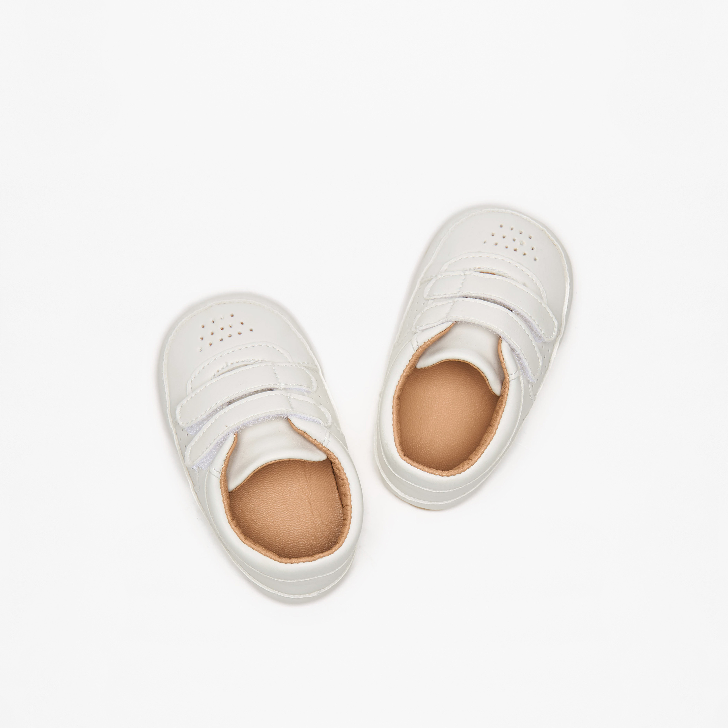 Barefeet Solid Perforated Detail Booties with Hook and Loop Closure-baby-boys-shoes-booties-image-1