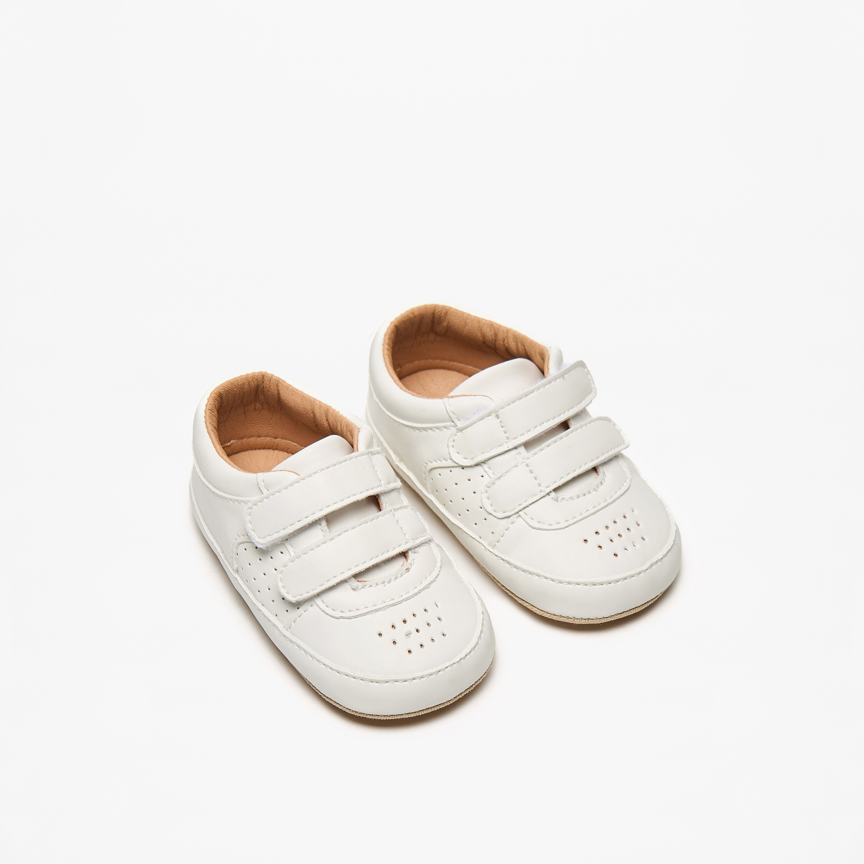Barefeet Solid Perforated Detail Booties with Hook and Loop Closure-baby-boys-shoes-booties-image-2