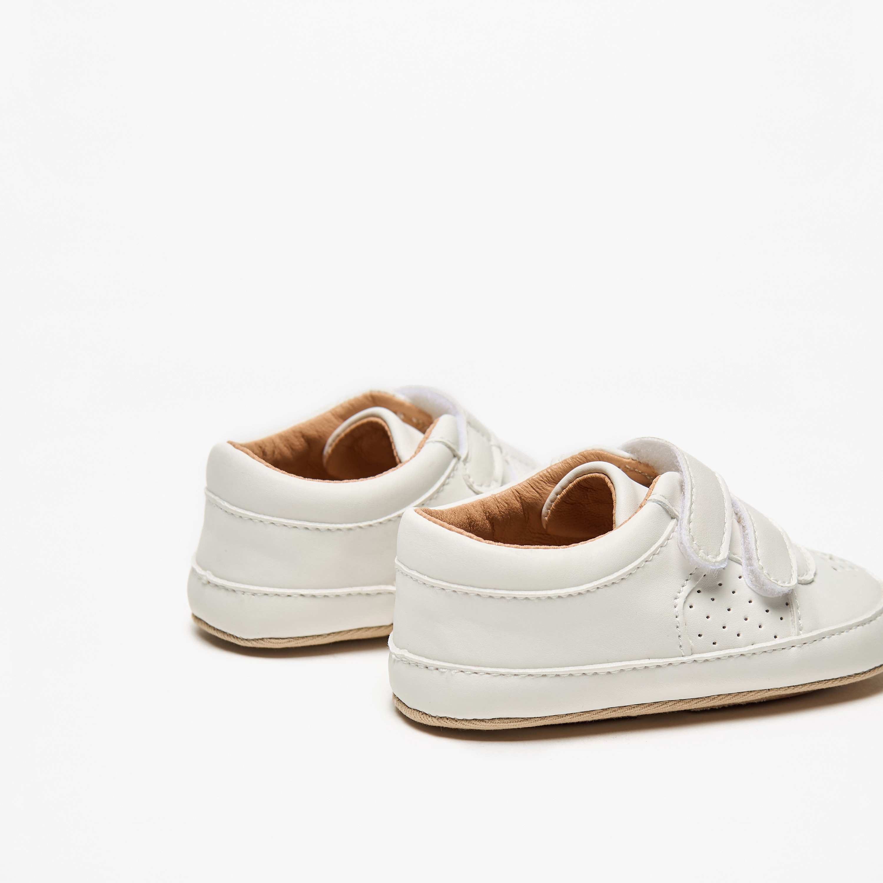 Barefeet Solid Perforated Detail Booties with Hook and Loop Closure-baby-boys-shoes-booties-image-4