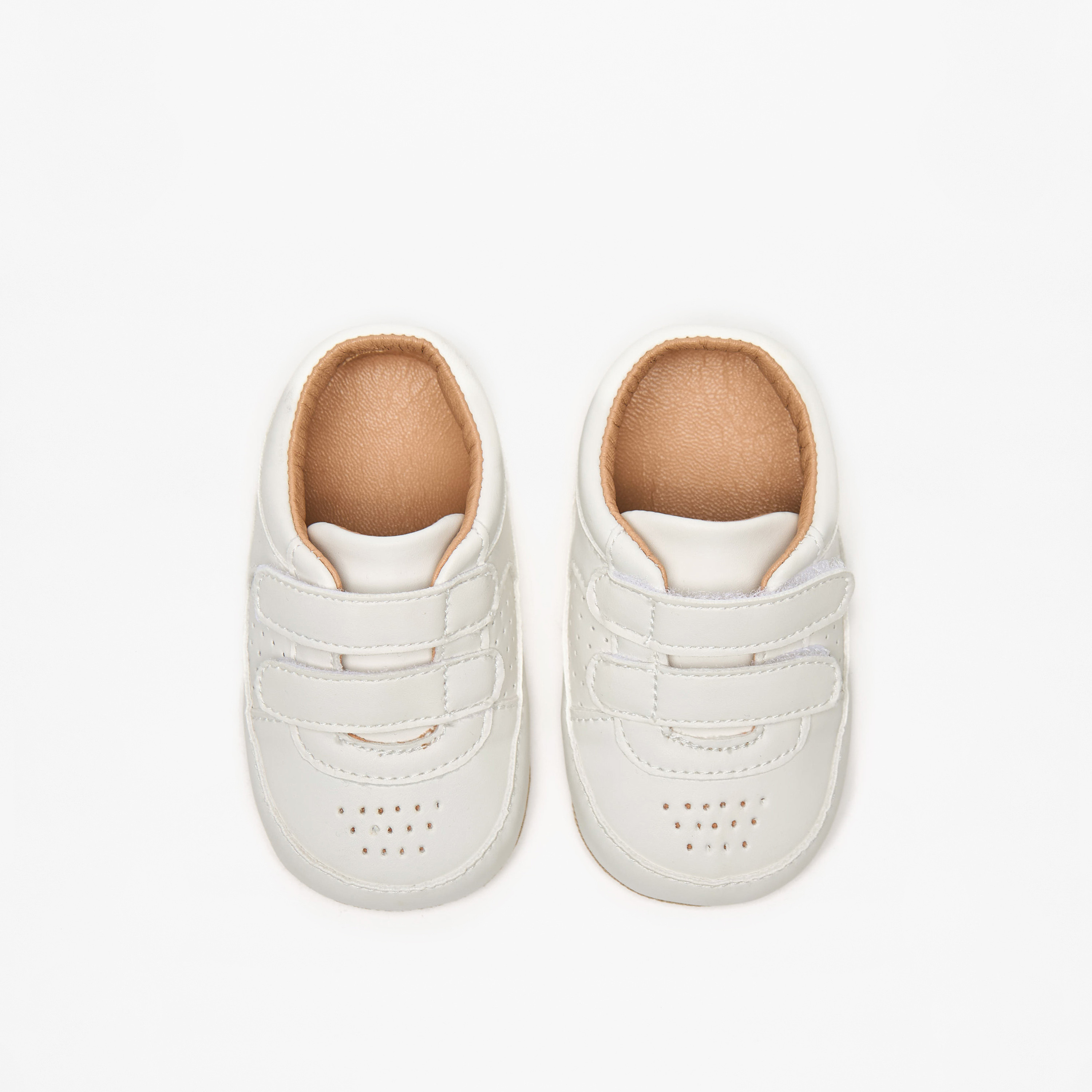 Barefeet Solid Perforated Detail Booties with Hook and Loop Closure-baby-boys-shoes-booties-image-5