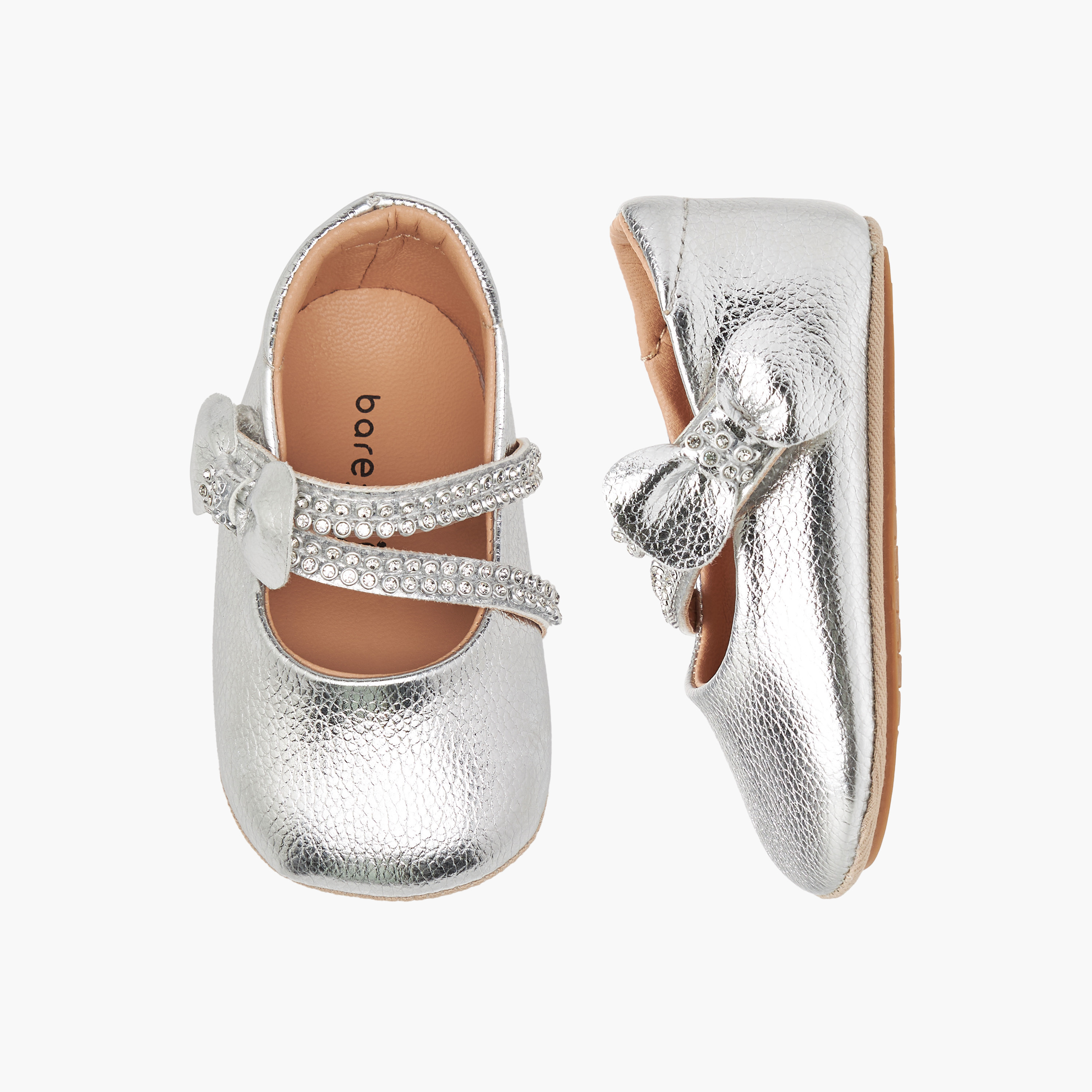 Barefeet Embellished Booties with Hook and Loop Closure-baby-girls-shoes-booties-image-1