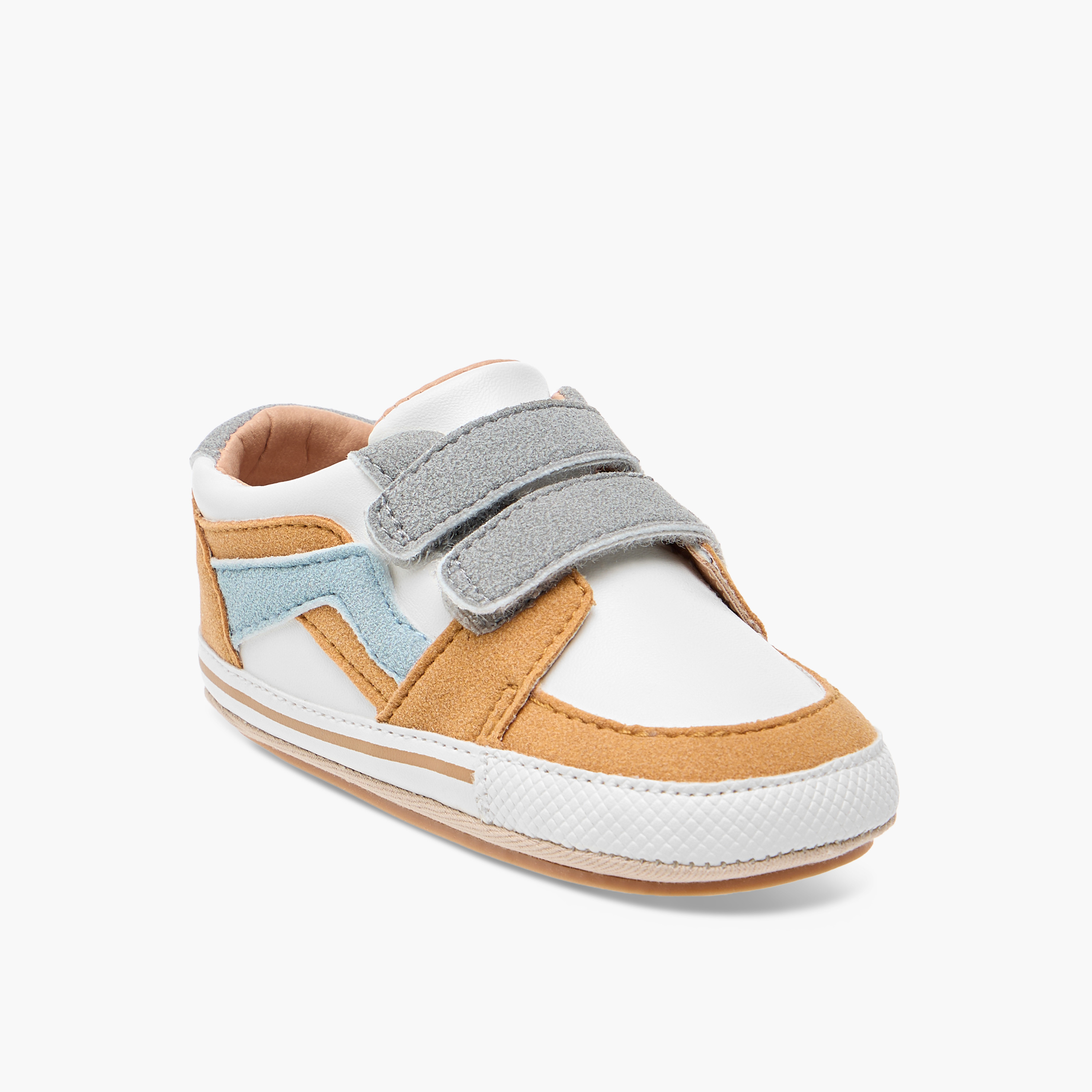 Barefeet Panelled Sneakers with Hook and Loop Closure-baby-boys-shoes-closedshoes-image-2