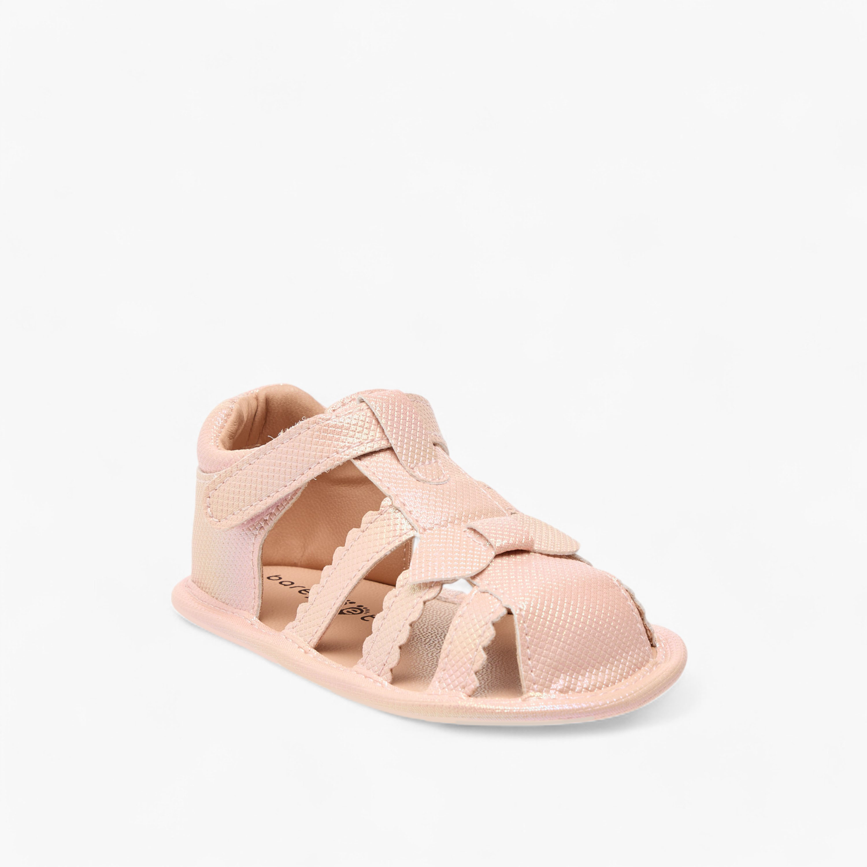 صندل بأحزمة بارزة الملمس وبشريط إغلاق لاصق من بيرفيت-baby-girls-shoes-sandals-image-9