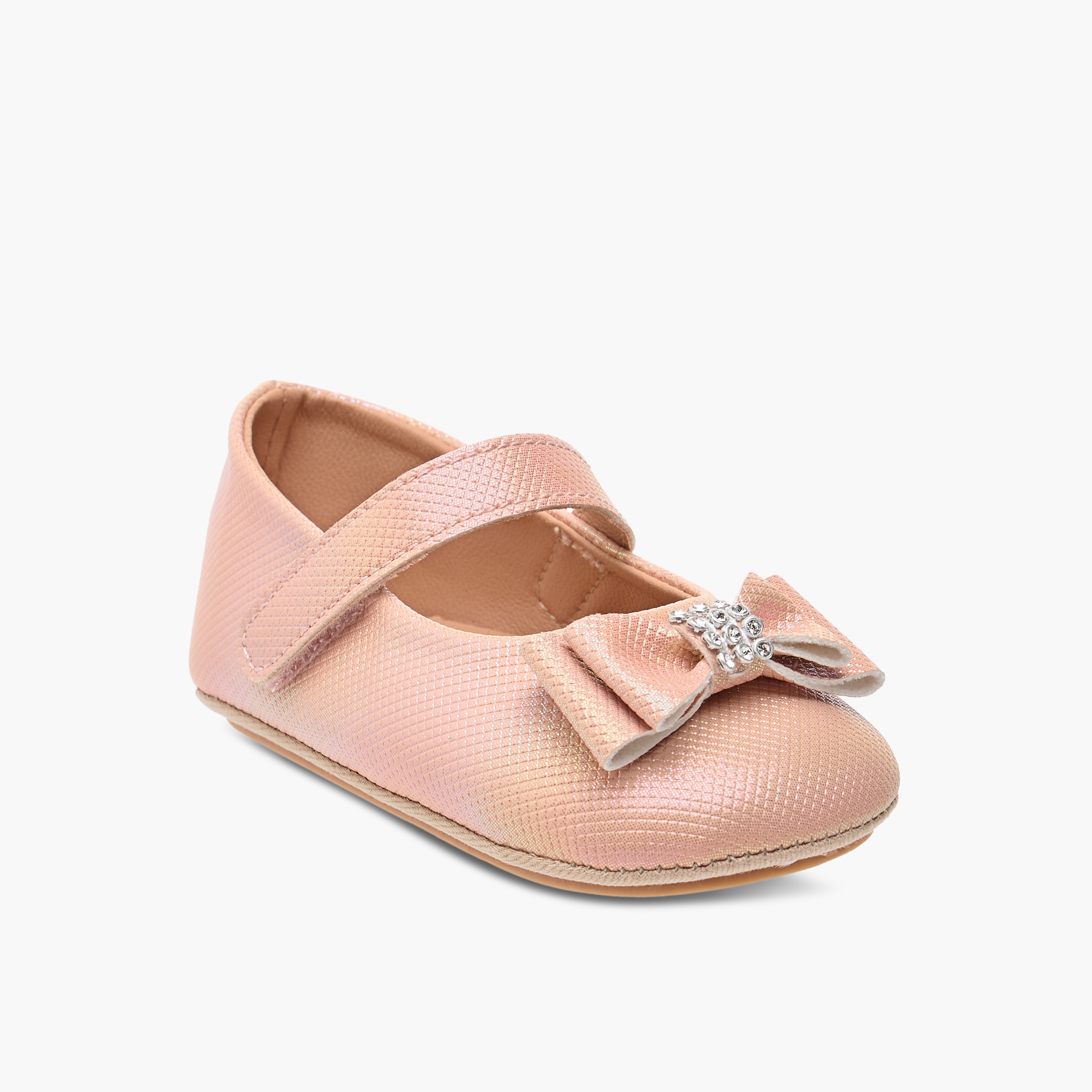 Barefeet Bow Accent Shoes with Hook and Loop Closure-baby-girls-shoes-closedshoes-image-2