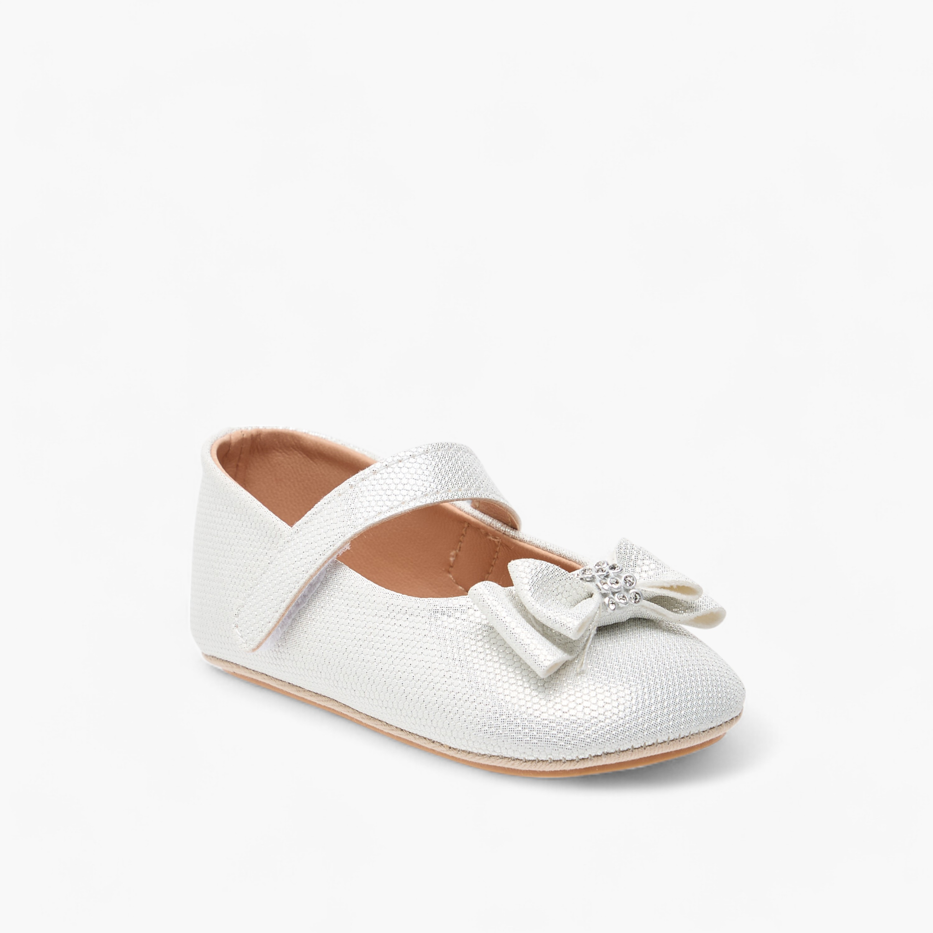 Barefeet Bow Accent Shoes with Hook and Loop Closure-baby-girls-shoes-closedshoes-image-2