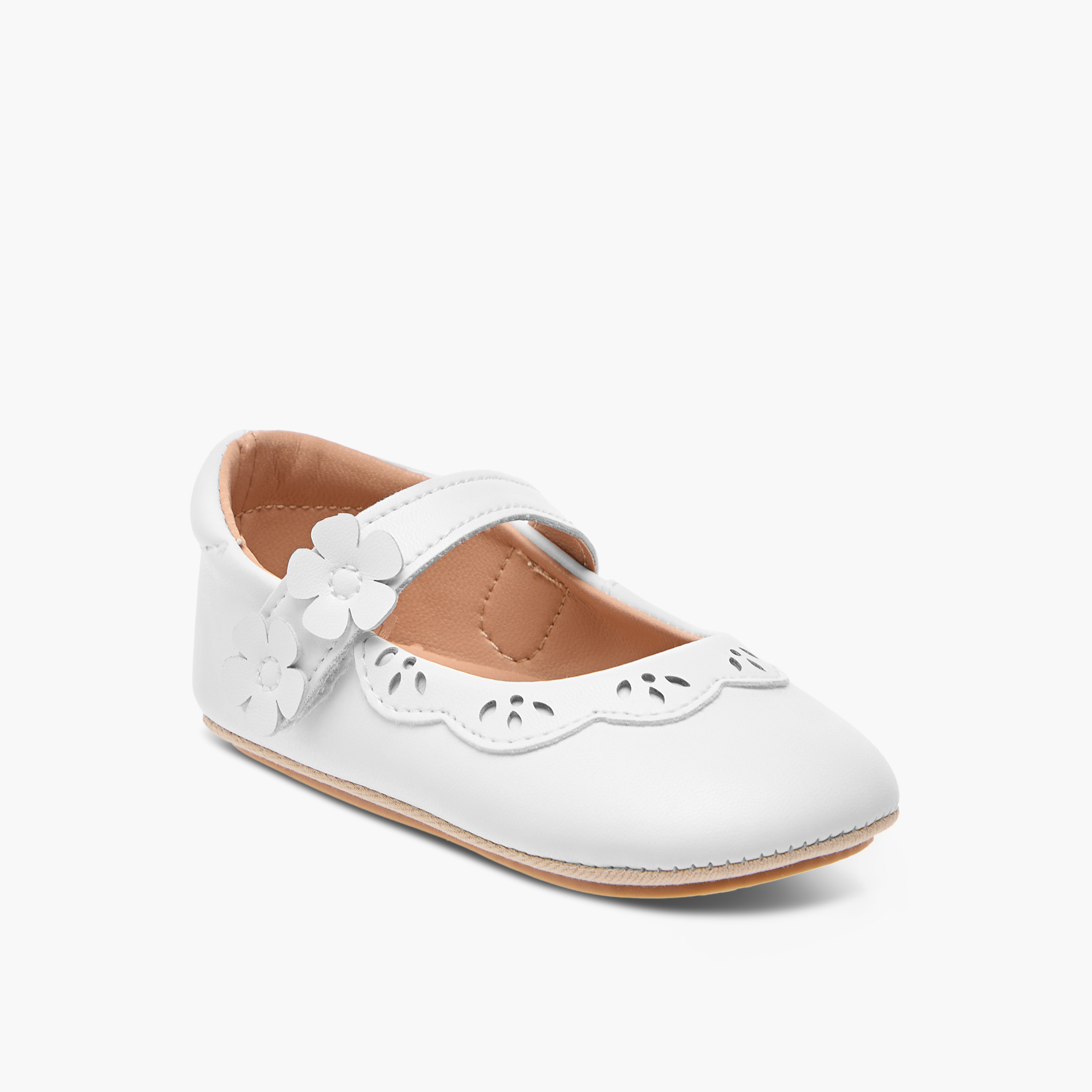Barefeet Floral Applique Shoes with Hook and Loop Closure-baby-girls-shoes-closedshoes-image-2
